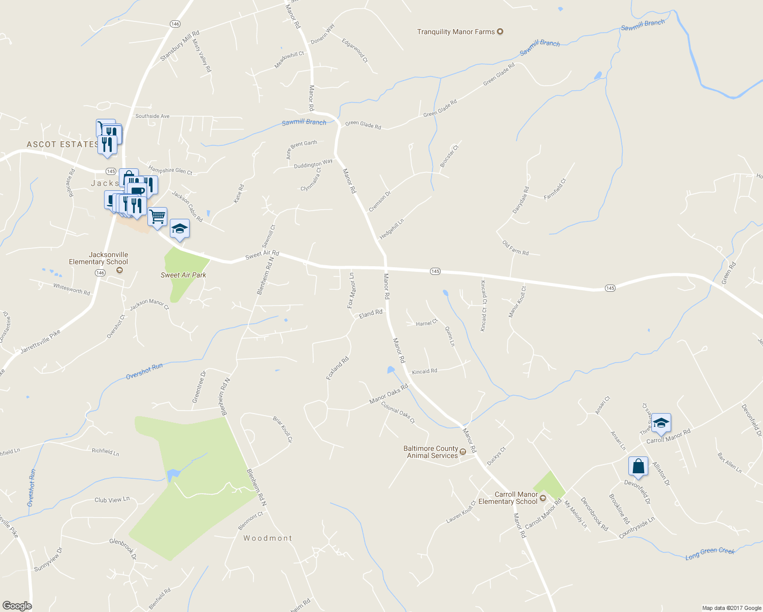 map of restaurants, bars, coffee shops, grocery stores, and more near 4010 Eland Road in Phoenix