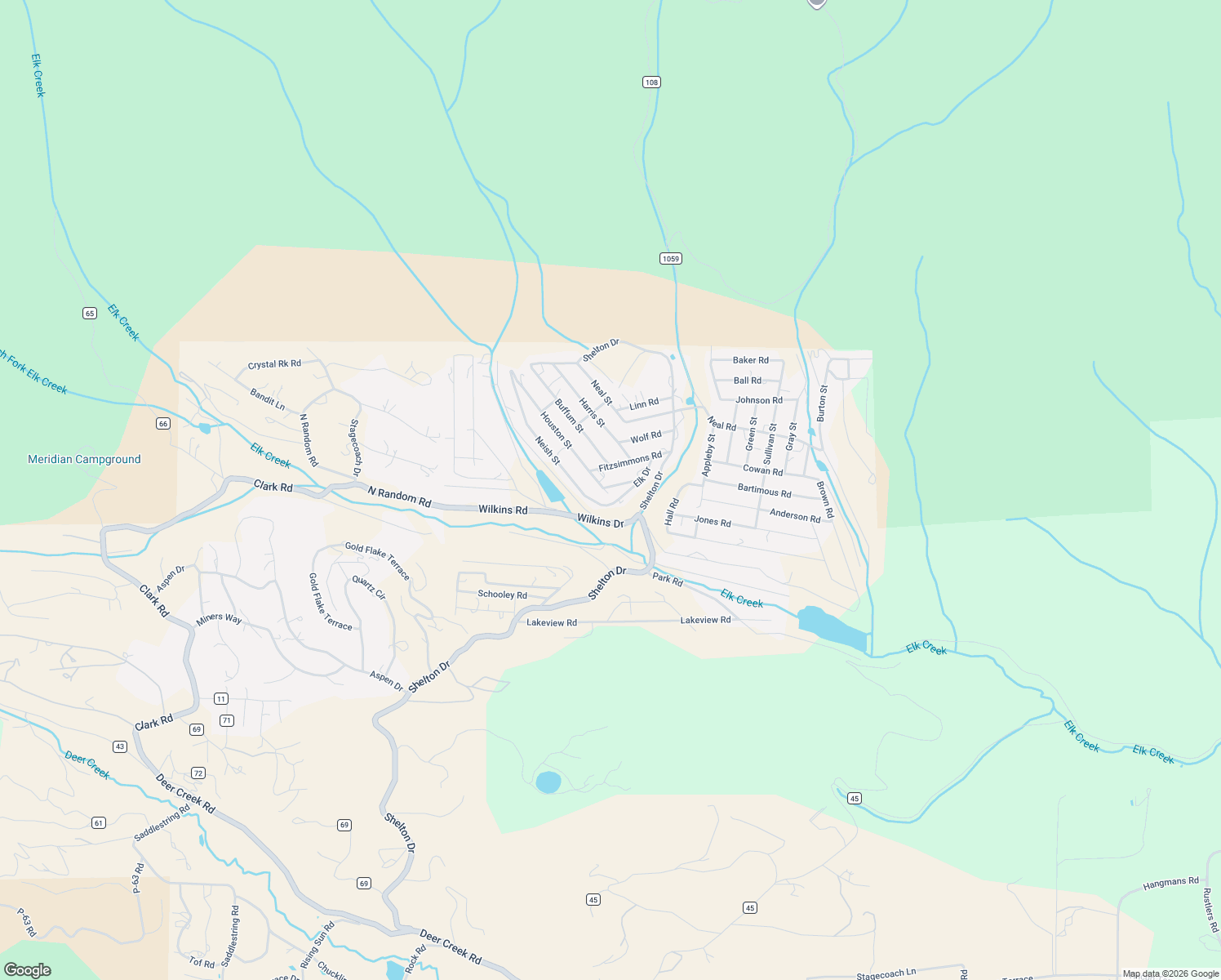map of restaurants, bars, coffee shops, grocery stores, and more near 142 Elk Drive in Bailey