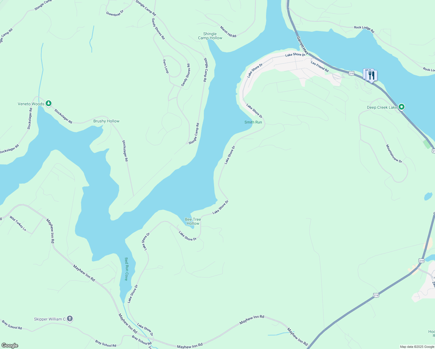 map of restaurants, bars, coffee shops, grocery stores, and more near 2127 Lake Shore Drive in Oakland