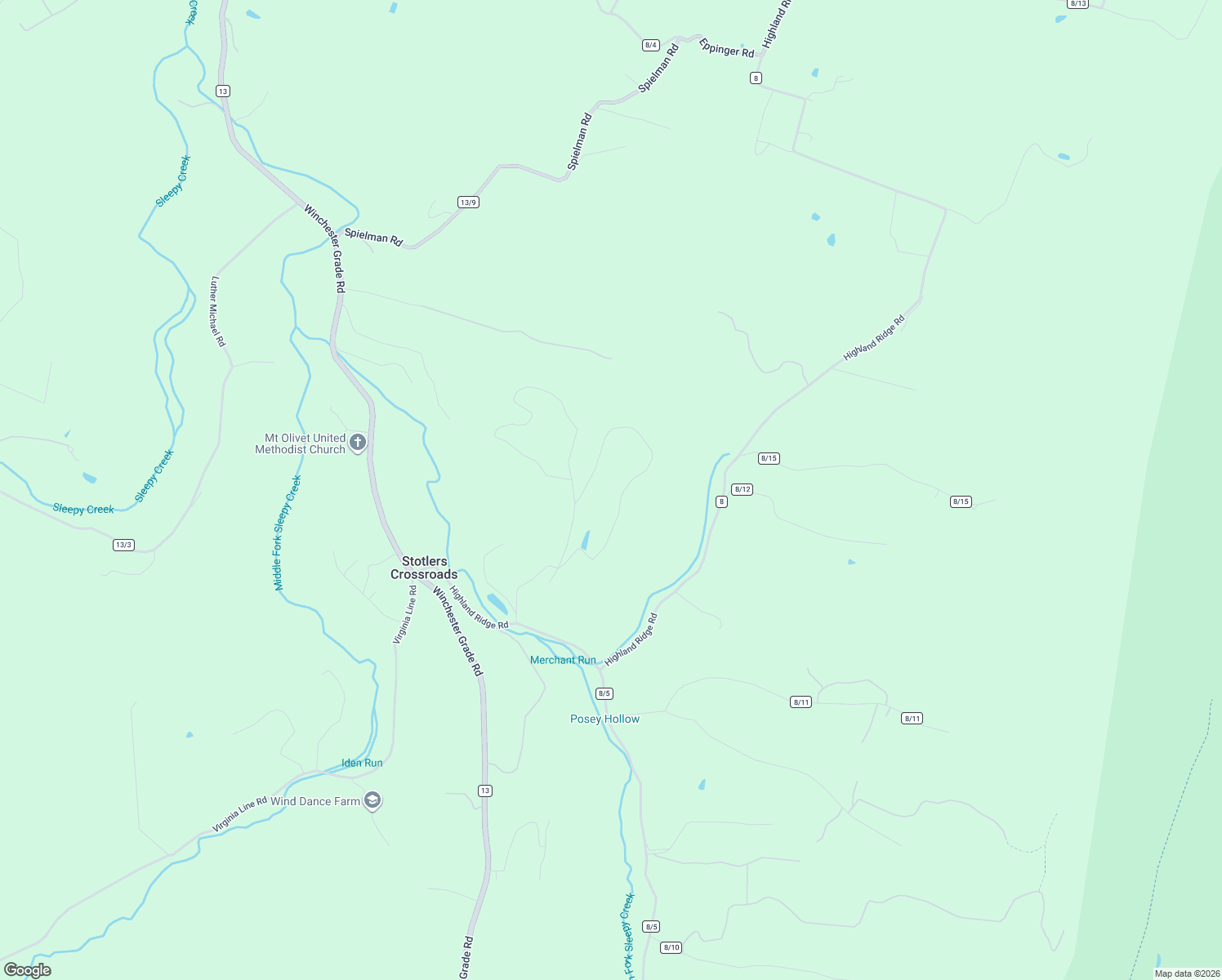 map of restaurants, bars, coffee shops, grocery stores, and more near 567 Oak Hill Road in Berkeley Springs