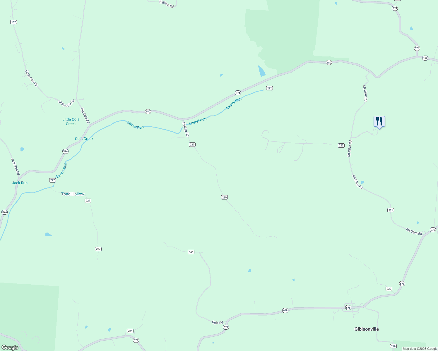 map of restaurants, bars, coffee shops, grocery stores, and more near 23840 Dunlap Road in Rockbridge