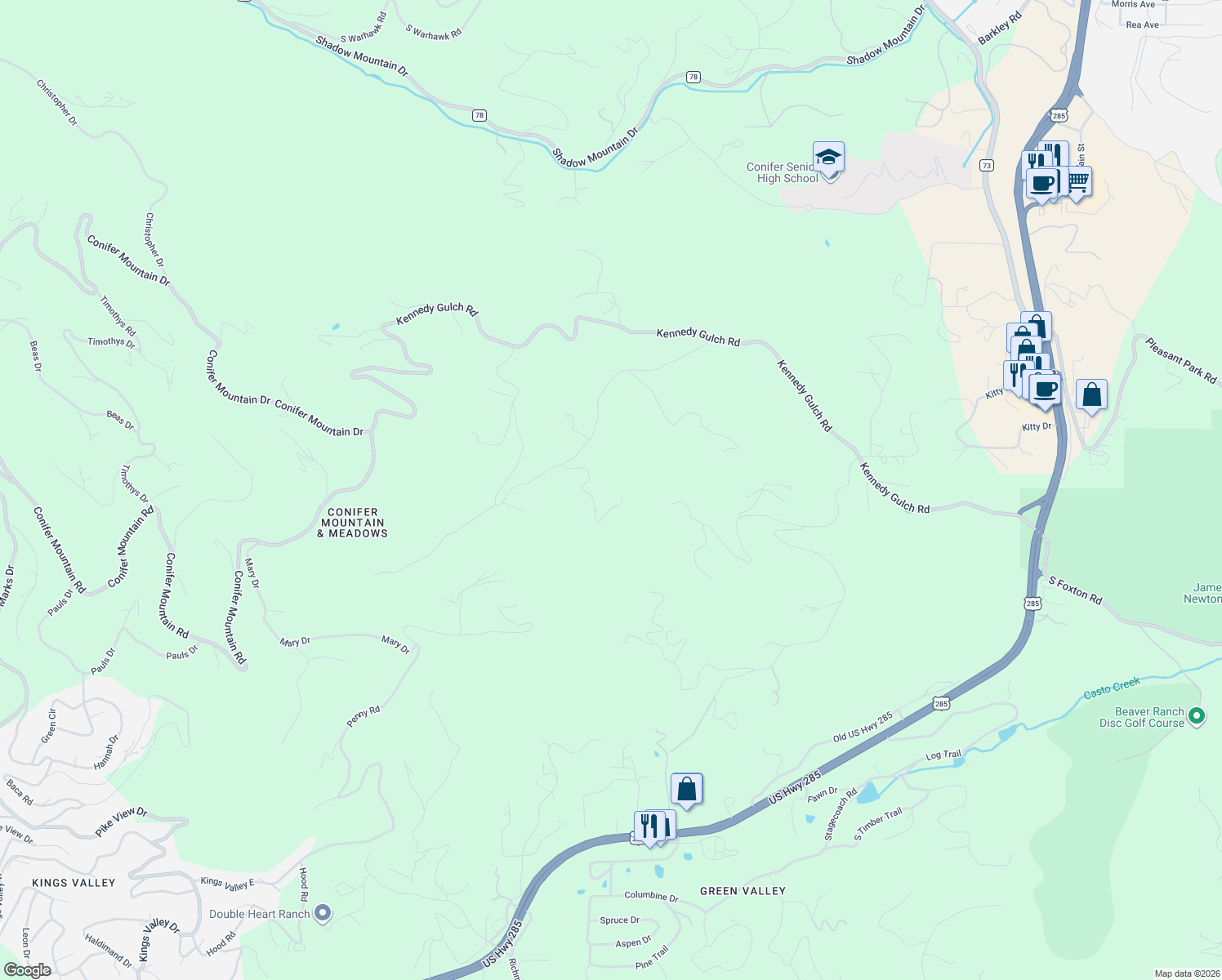 map of restaurants, bars, coffee shops, grocery stores, and more near 28651 Belle Pointe Drive in Jefferson County
