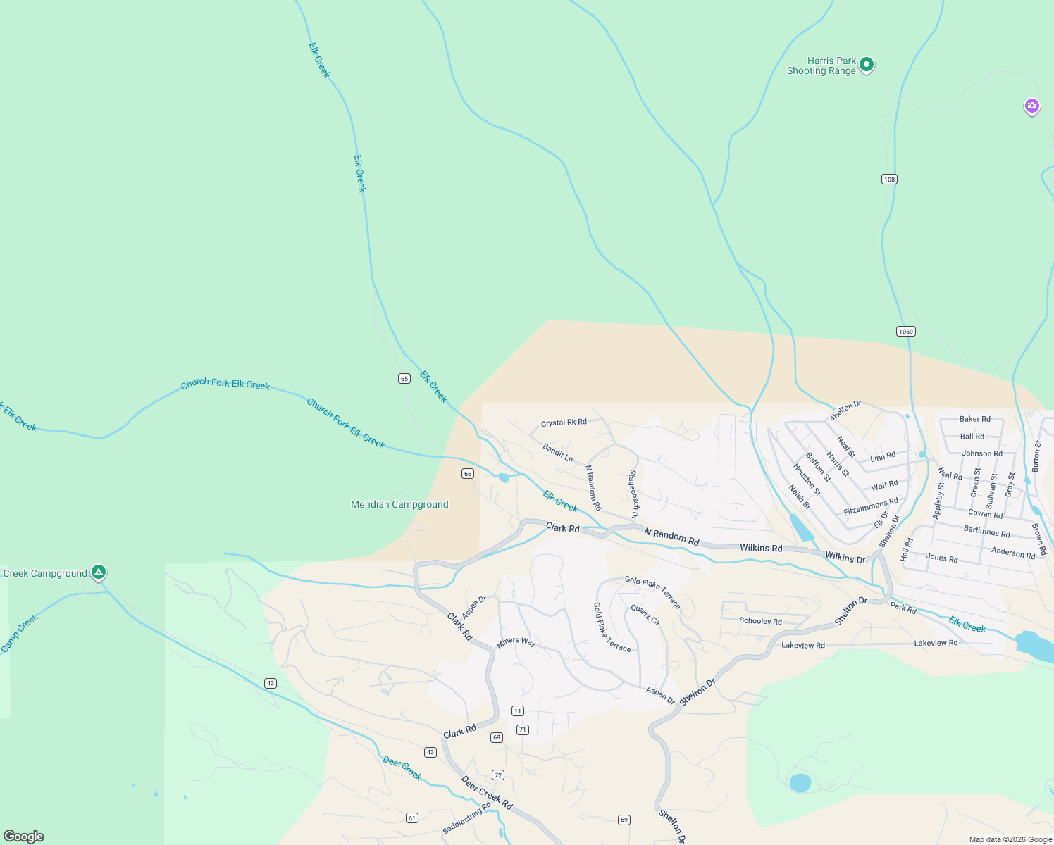 map of restaurants, bars, coffee shops, grocery stores, and more near 275 Bandit Lane in Bailey