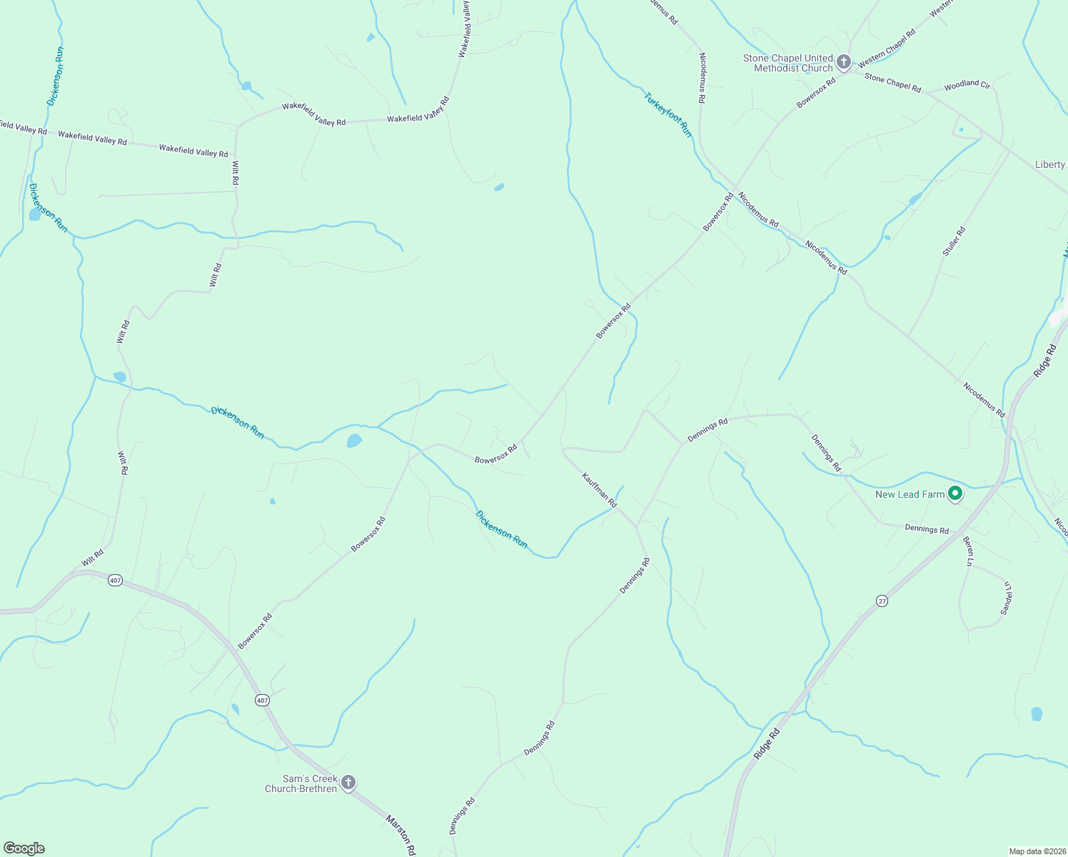 map of restaurants, bars, coffee shops, grocery stores, and more near 2007 Bowersox Road in New Windsor