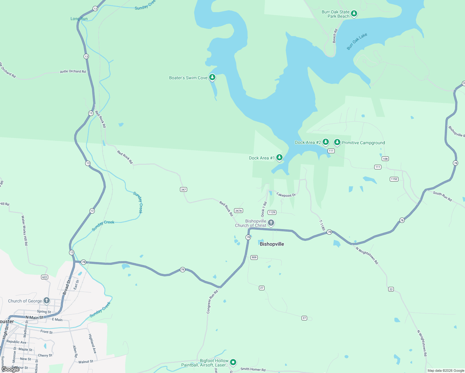 map of restaurants, bars, coffee shops, grocery stores, and more near 21631 Lake Road in Glouster