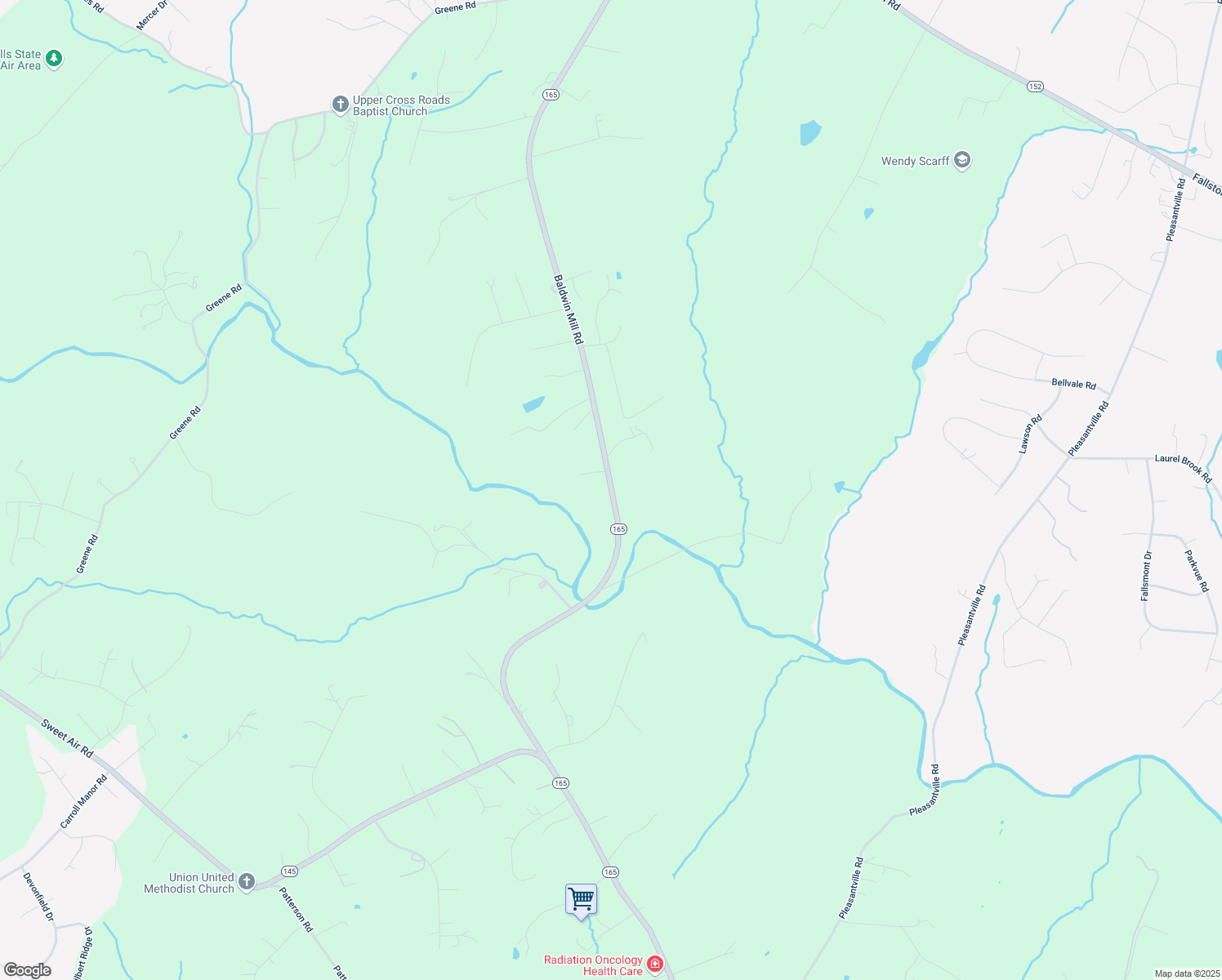 map of restaurants, bars, coffee shops, grocery stores, and more near 2900 Baldwin Mill Road in Baldwin