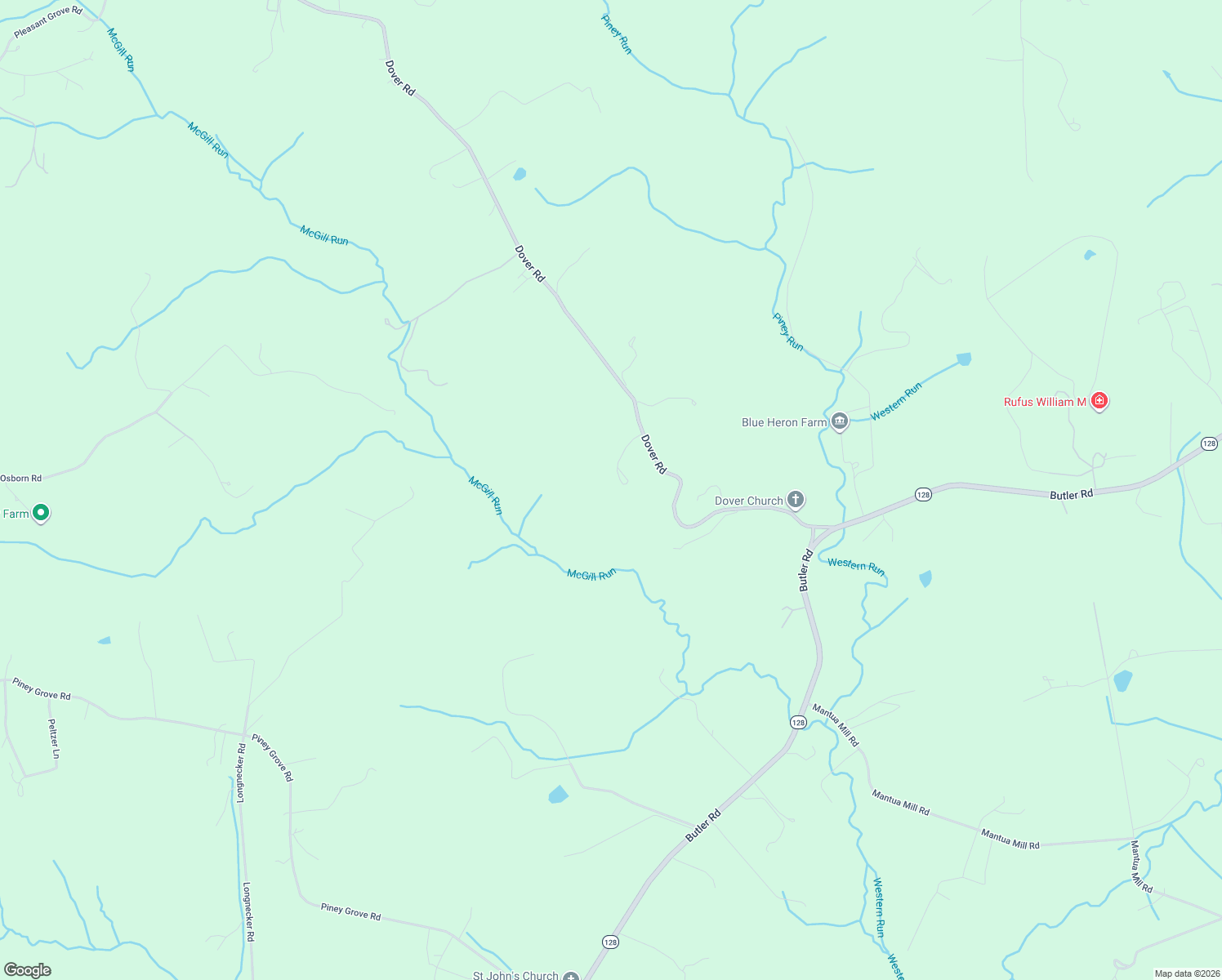 map of restaurants, bars, coffee shops, grocery stores, and more near 14606 Dover Road in Reisterstown