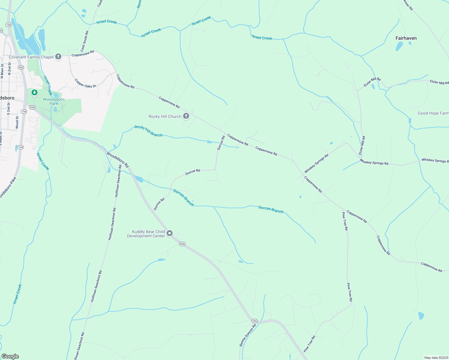 map of restaurants, bars, coffee shops, grocery stores, and more near 10701 Dorcus Road in Woodsboro