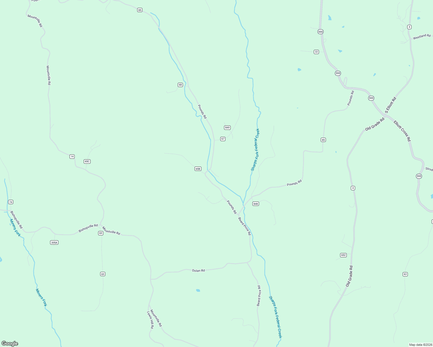 map of restaurants, bars, coffee shops, grocery stores, and more near 7144 Pounds Road in Glouster