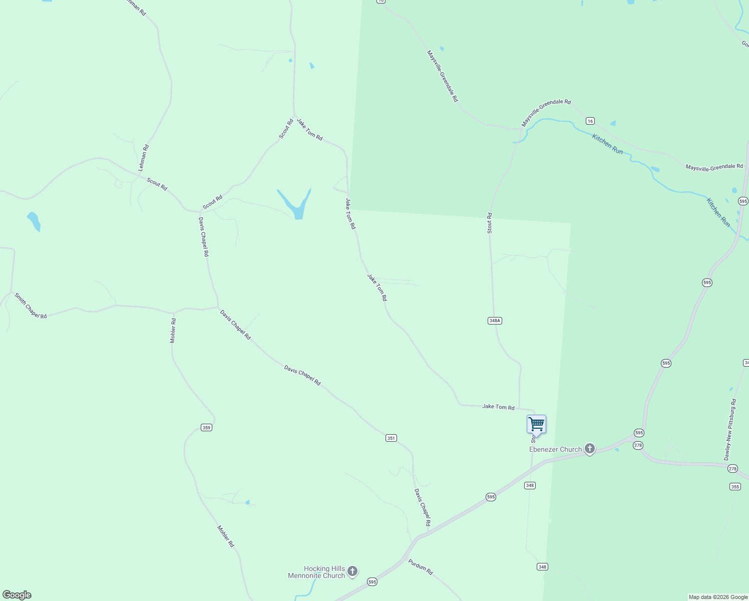 map of restaurants, bars, coffee shops, grocery stores, and more near 13505-13859 Jake Tom Road in Logan