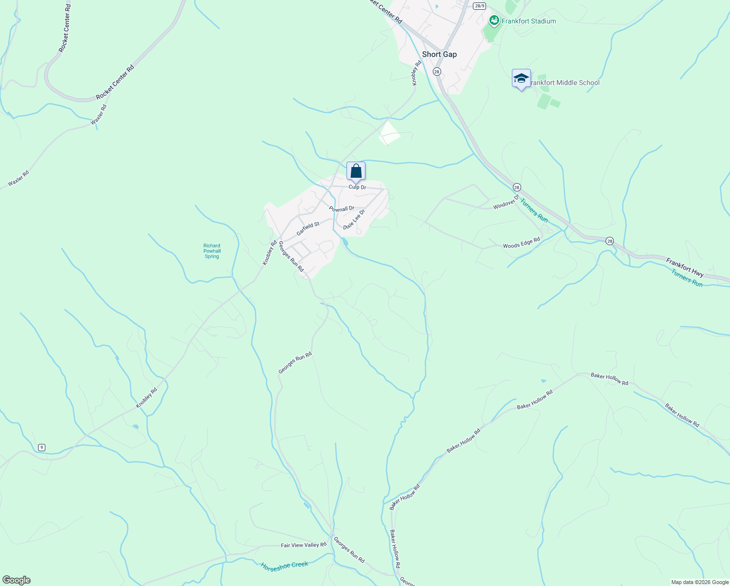 map of restaurants, bars, coffee shops, grocery stores, and more near 279 Forest Drive in Ridgeley