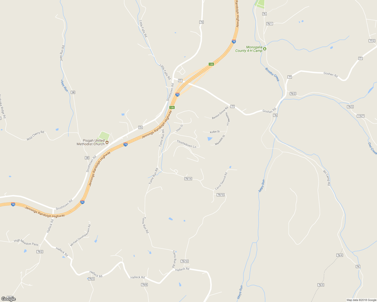 map of restaurants, bars, coffee shops, grocery stores, and more near 5 Bayberry Terrace in Morgantown