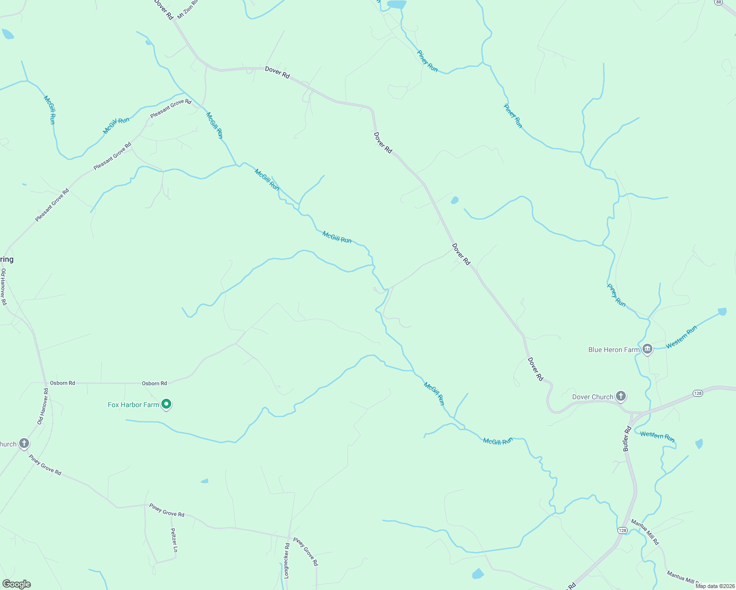 map of restaurants, bars, coffee shops, grocery stores, and more near 4032 Osborn Road in Reisterstown