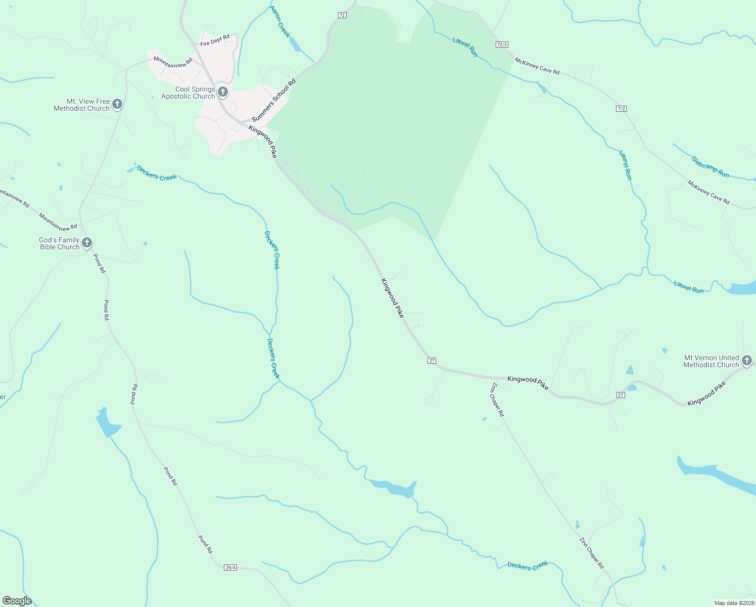 map of restaurants, bars, coffee shops, grocery stores, and more near 3416 Kingwood Pike in Reedsville