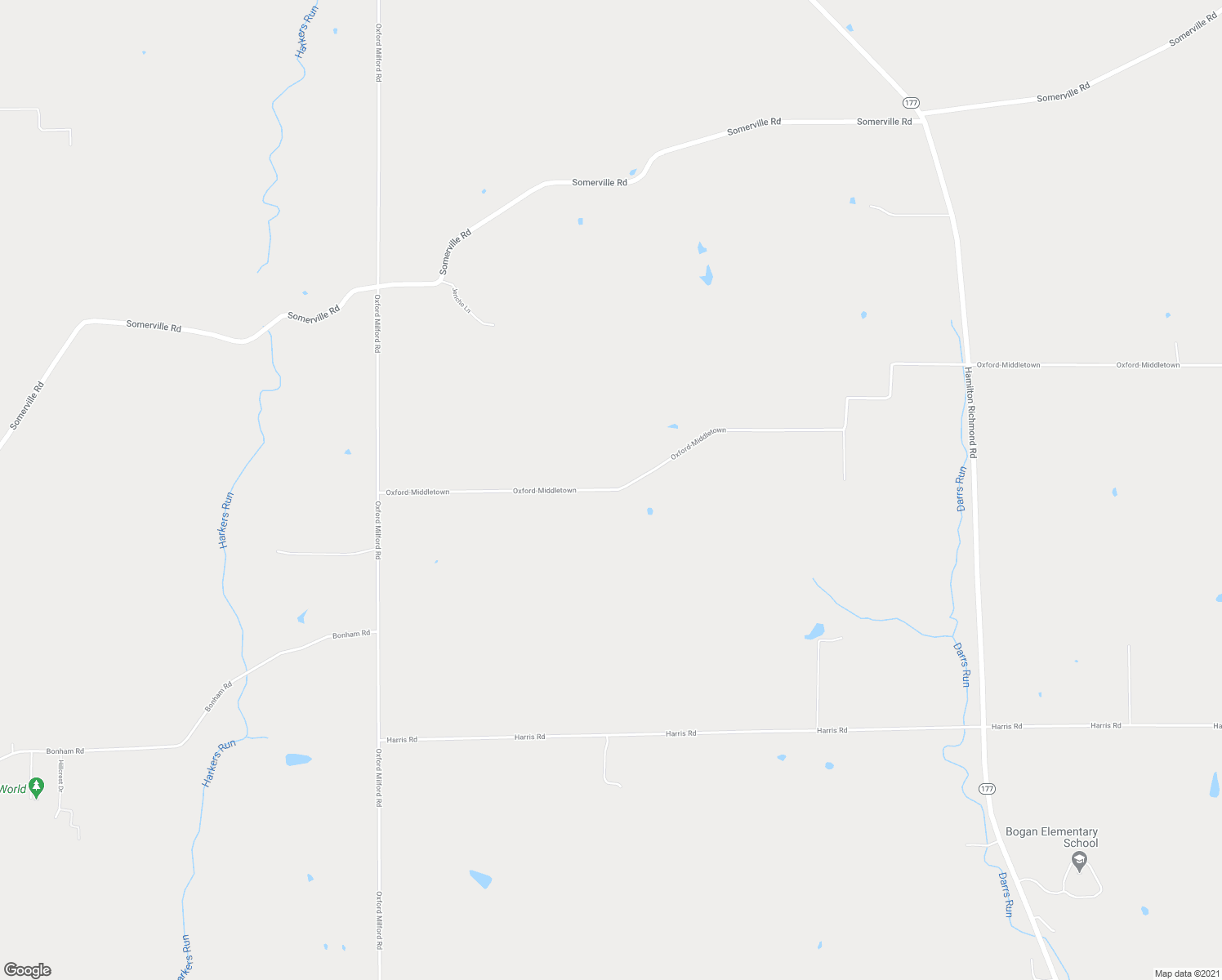 map of restaurants, bars, coffee shops, grocery stores, and more near Oxford Middletown Rd in Butler
