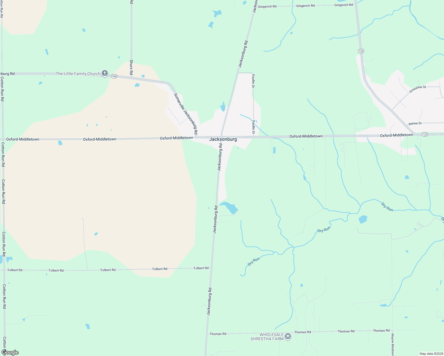 map of restaurants, bars, coffee shops, grocery stores, and more near 5802 Jacksonburg Road in Trenton