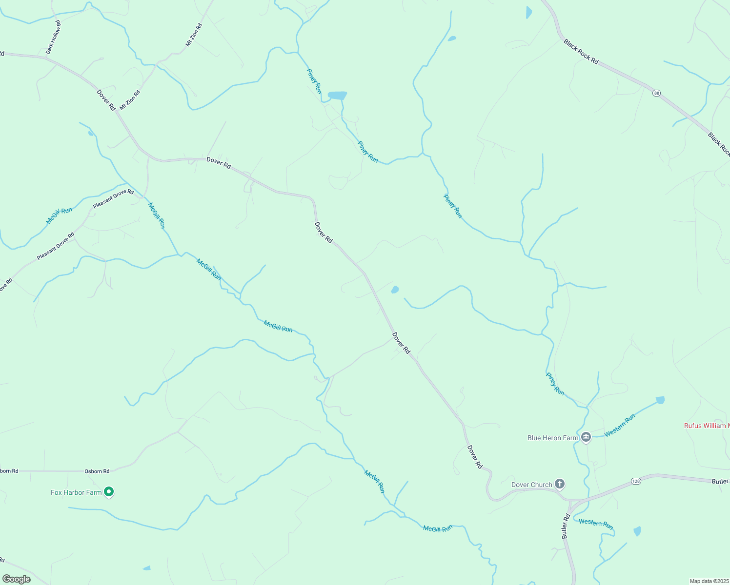 map of restaurants, bars, coffee shops, grocery stores, and more near 14942 Dover Road in Reisterstown