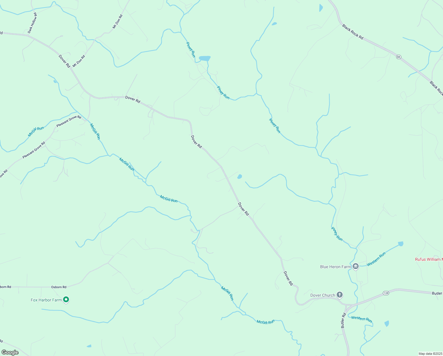 map of restaurants, bars, coffee shops, grocery stores, and more near 14942 Dover Road in Reisterstown