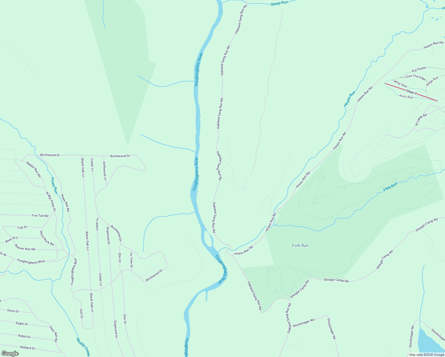 map of restaurants, bars, coffee shops, grocery stores, and more near 8922 Oakland Sang Run Road in Oakland