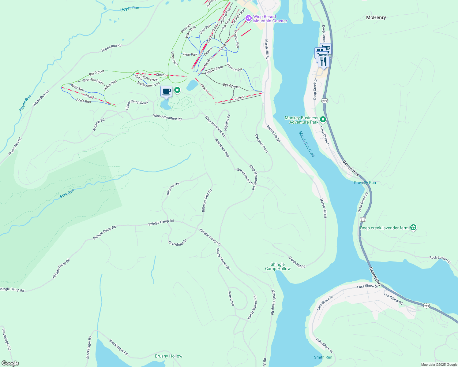 map of restaurants, bars, coffee shops, grocery stores, and more near 76 Sundance Way in McHenry