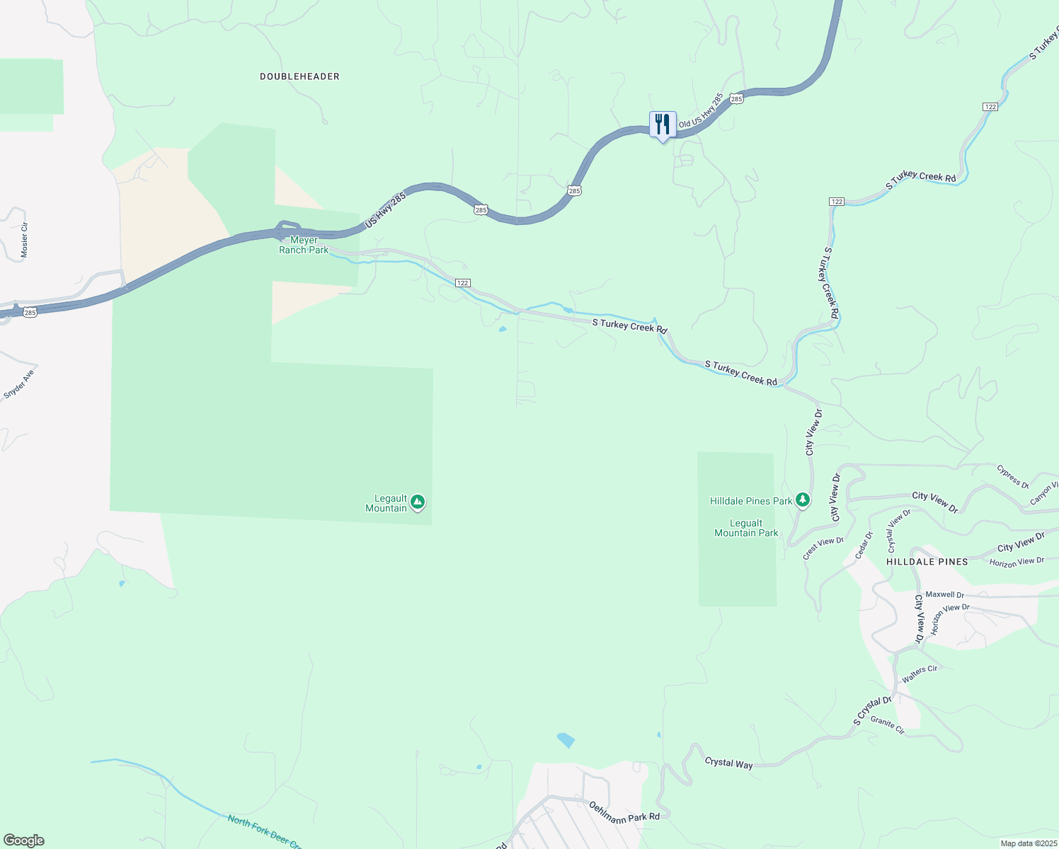 map of restaurants, bars, coffee shops, grocery stores, and more near 10148 South Turkey Creek Road in Morrison