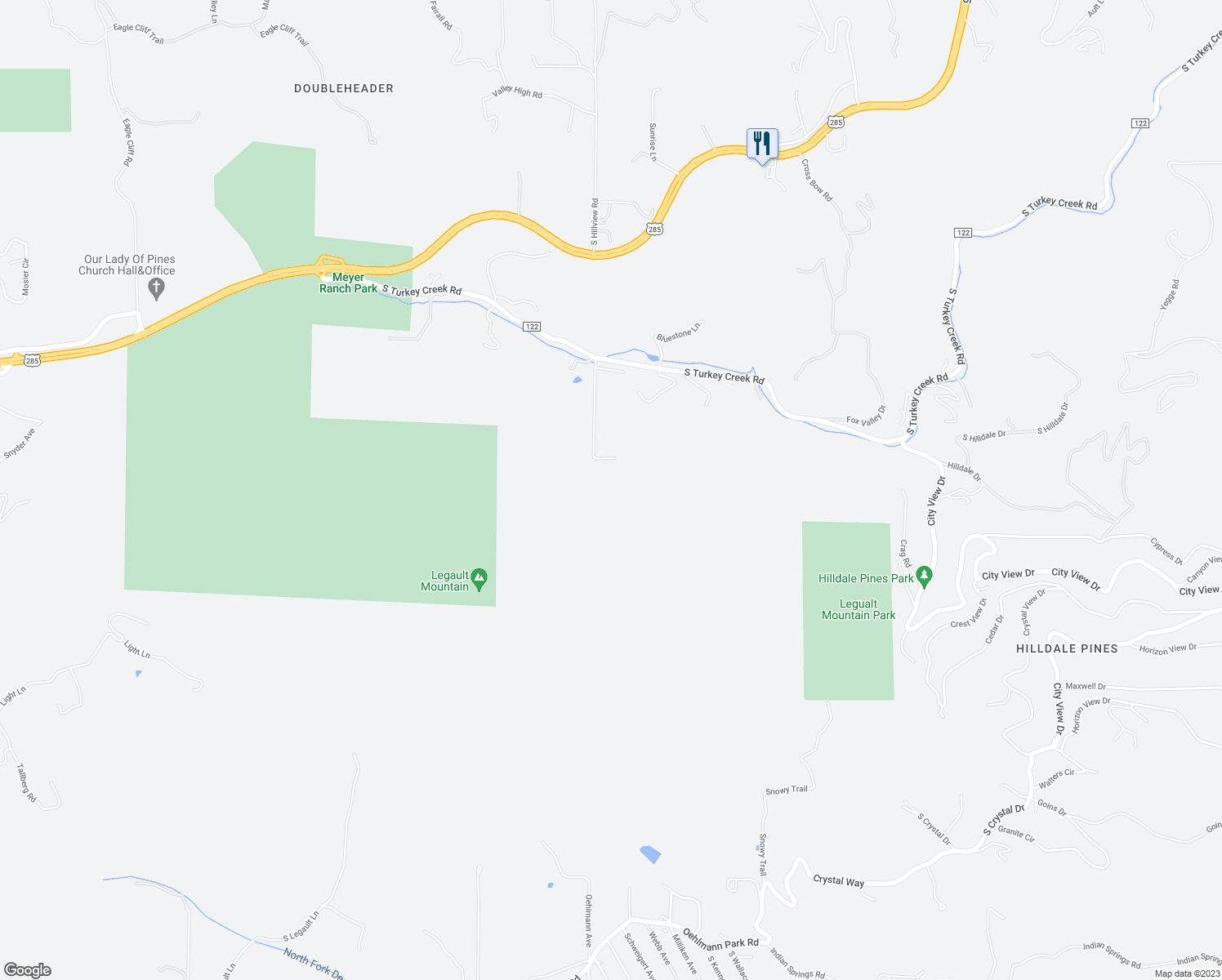 map of restaurants, bars, coffee shops, grocery stores, and more near 10148 South Turkey Creek Road in Morrison