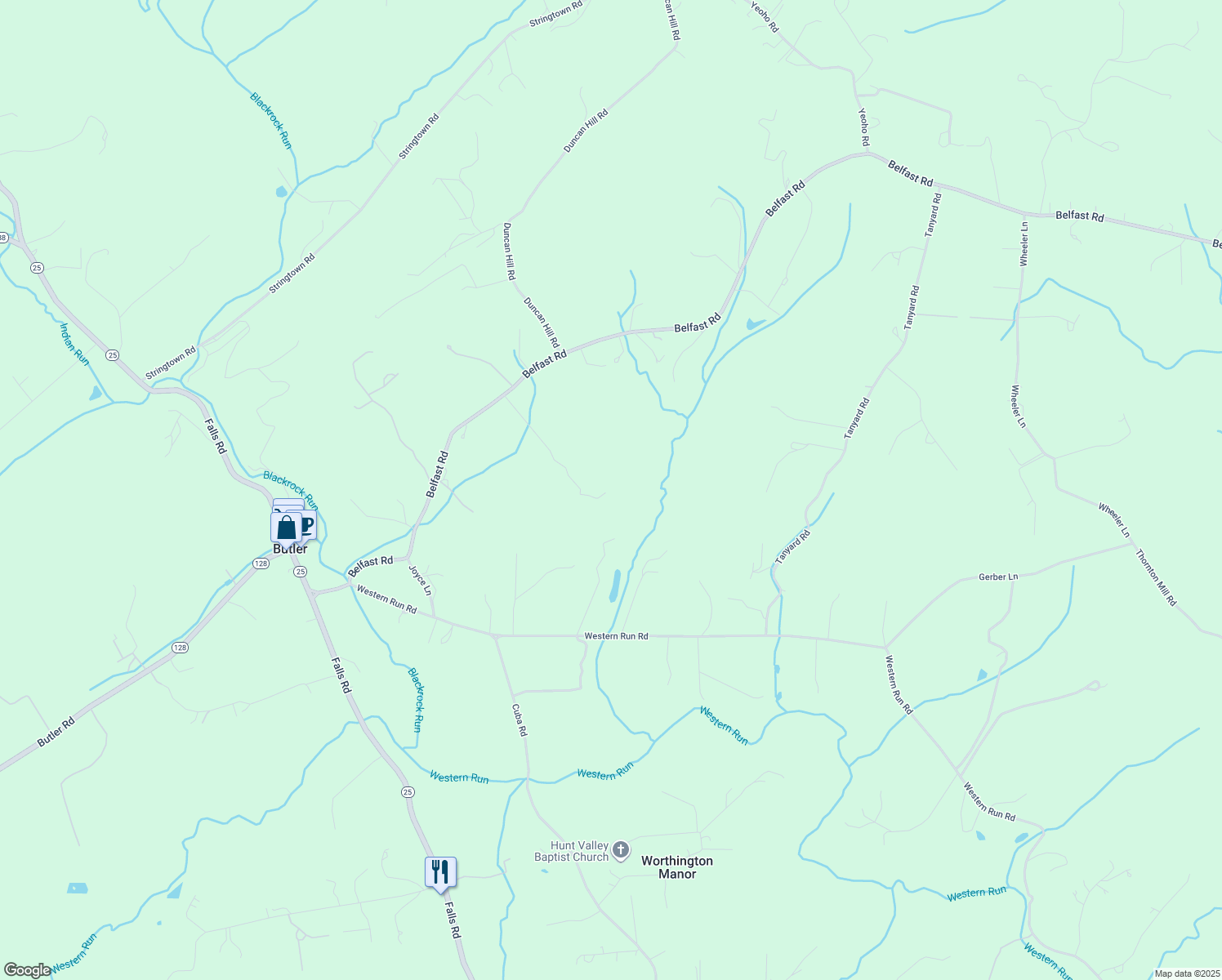 map of restaurants, bars, coffee shops, grocery stores, and more near 2003 Belfast Road in Sparks Glencoe