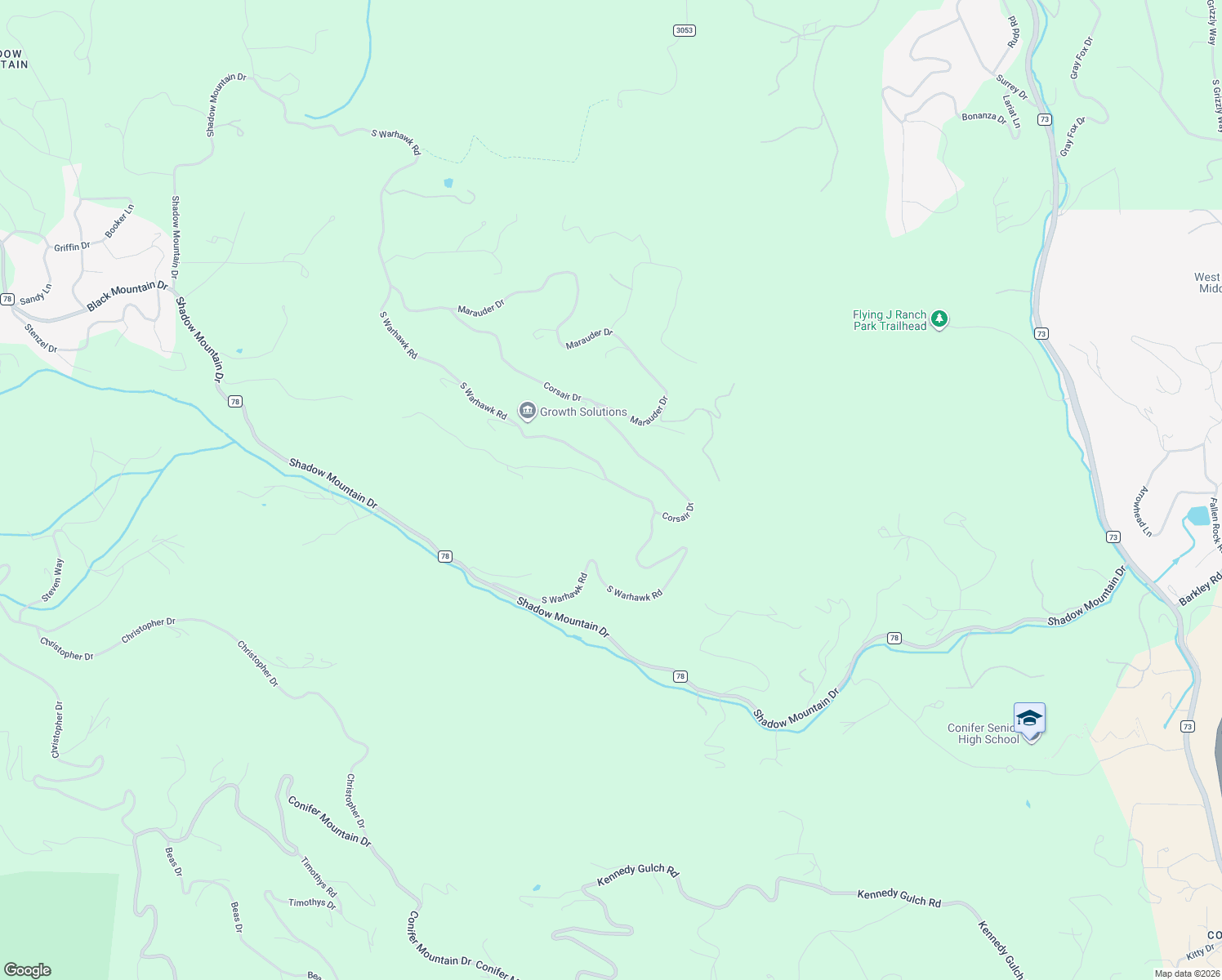 map of restaurants, bars, coffee shops, grocery stores, and more near 9801 South Warhawk Road in Jefferson County