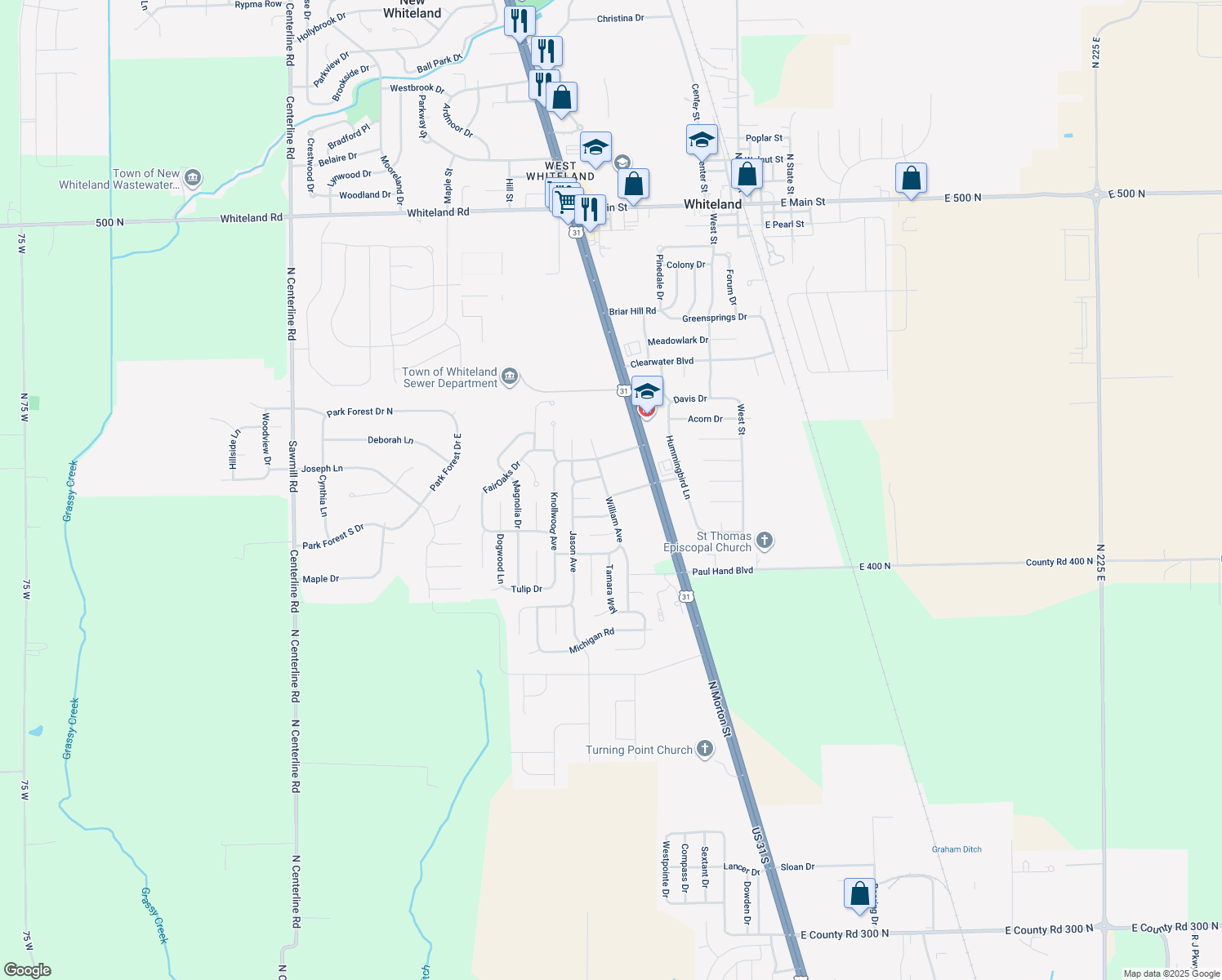 map of restaurants, bars, coffee shops, grocery stores, and more near 4131 William Ave in Franklin