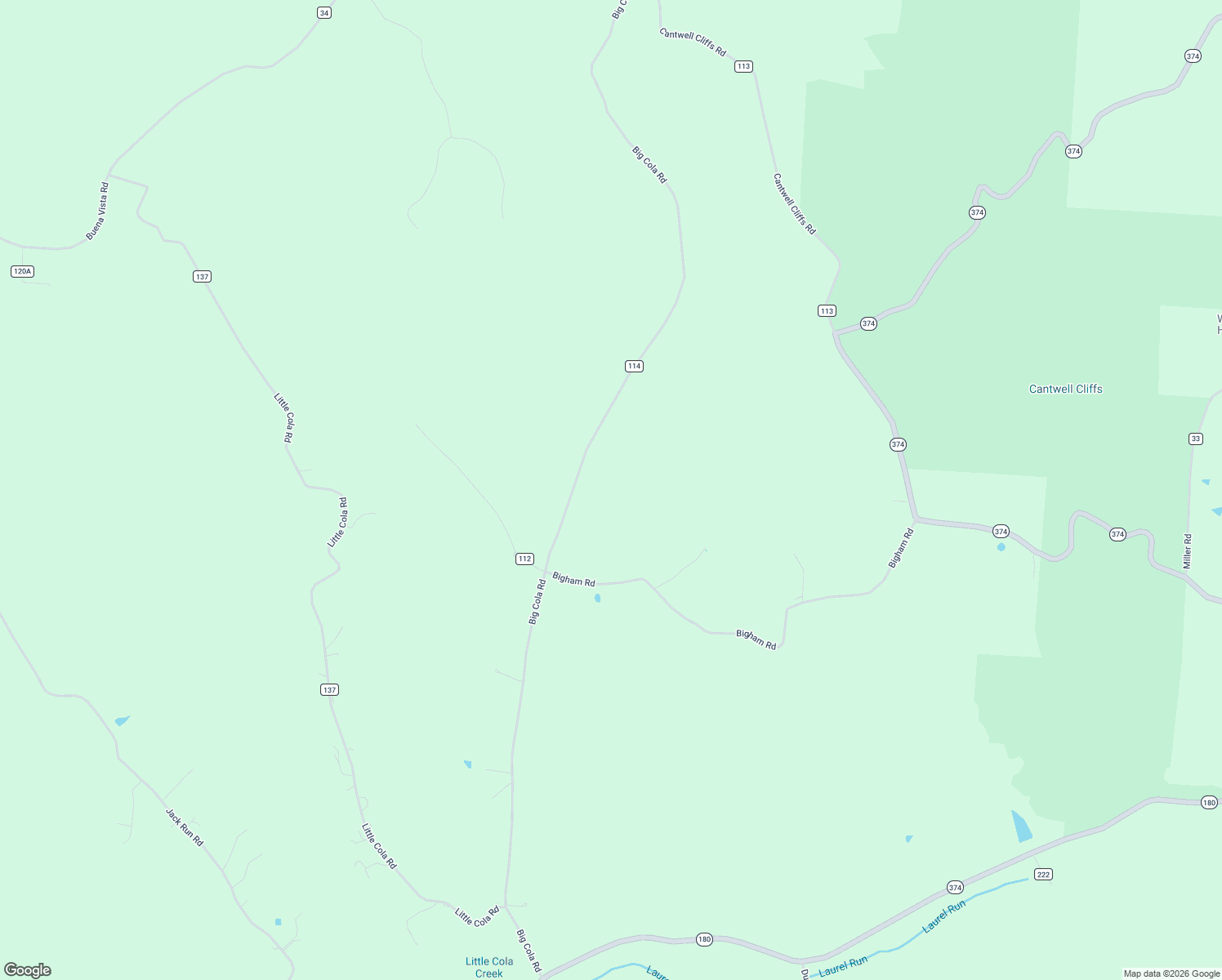 map of restaurants, bars, coffee shops, grocery stores, and more near 13570 Big Cola Road in Rockbridge