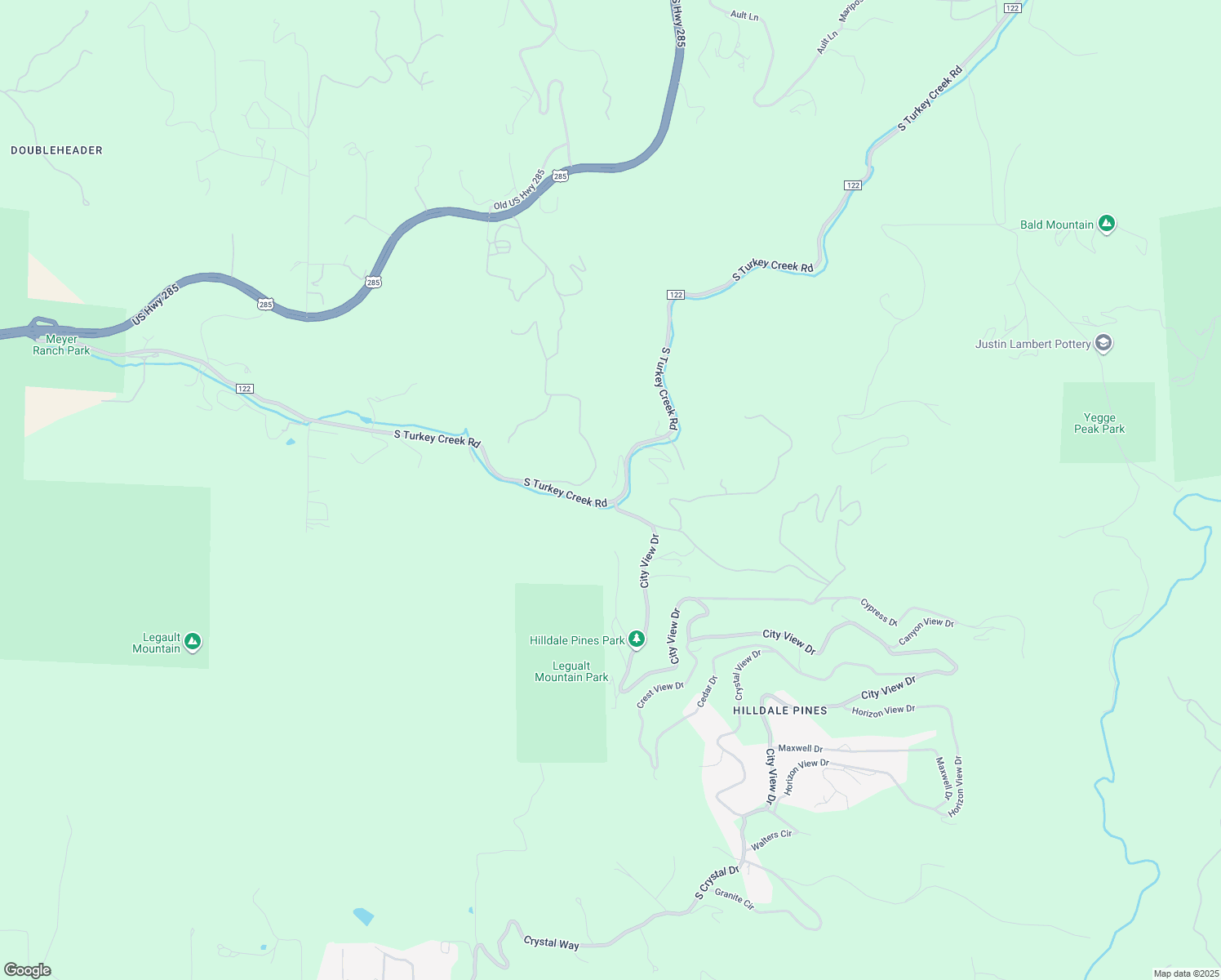 map of restaurants, bars, coffee shops, grocery stores, and more near 9659 South Turkey Creek Road in Morrison