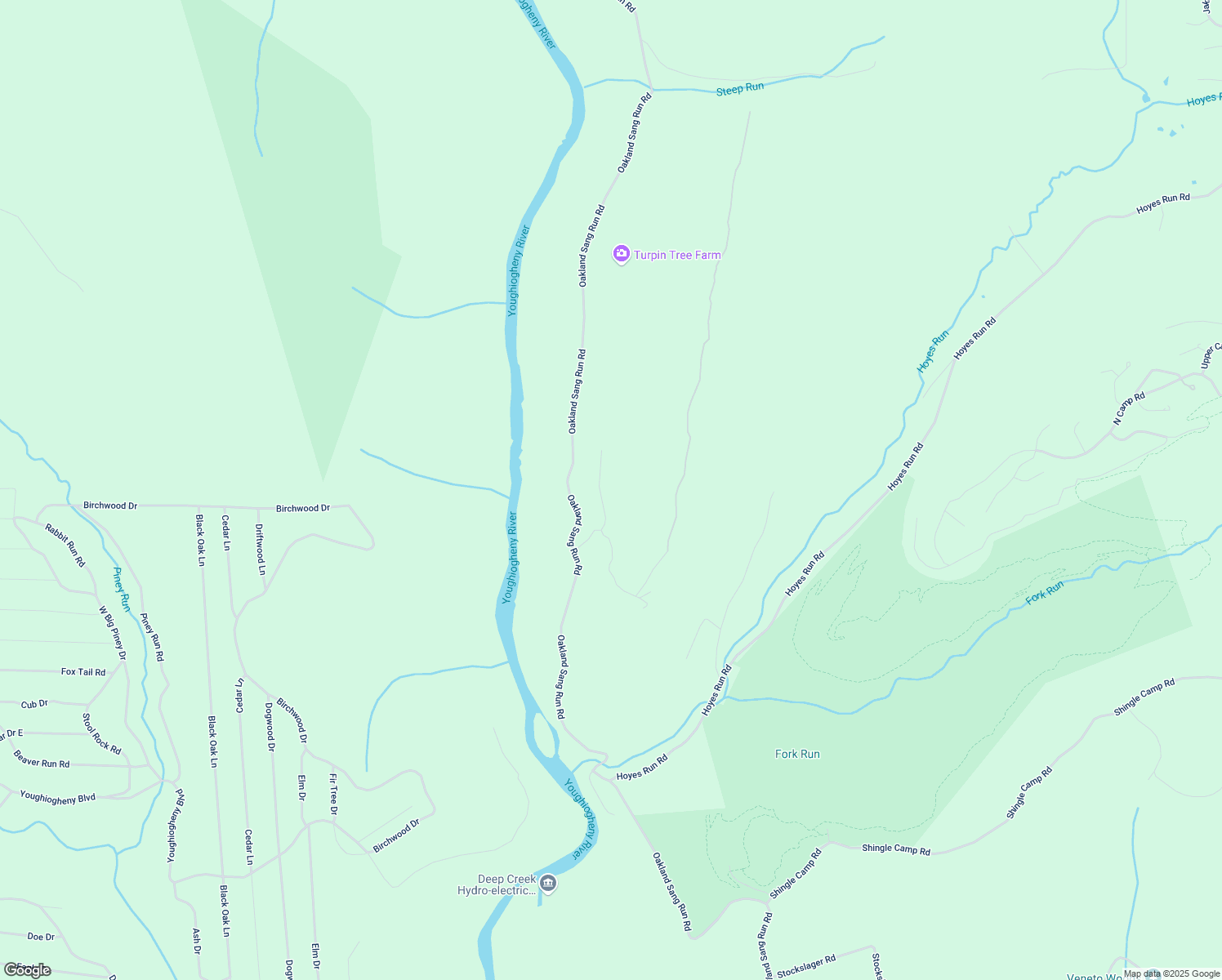 map of restaurants, bars, coffee shops, grocery stores, and more near 98 Bear Run Road in Oakland