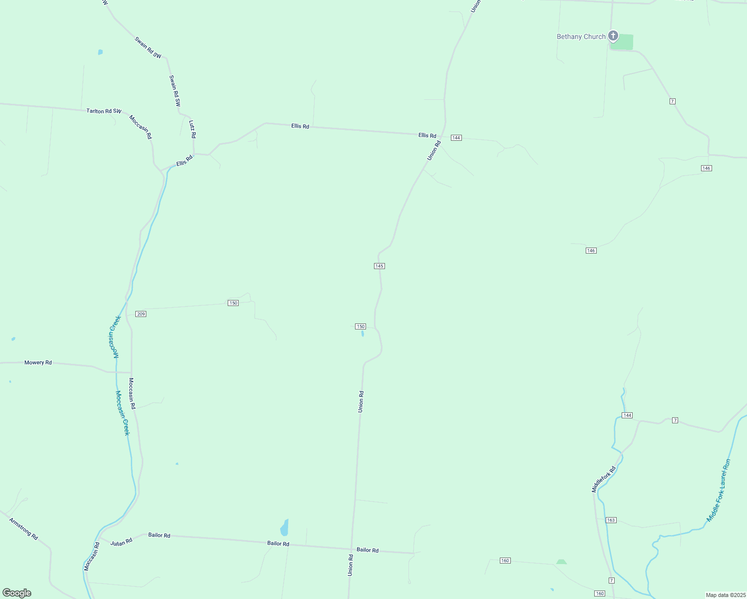 map of restaurants, bars, coffee shops, grocery stores, and more near 13751 Union Road in Laurelville