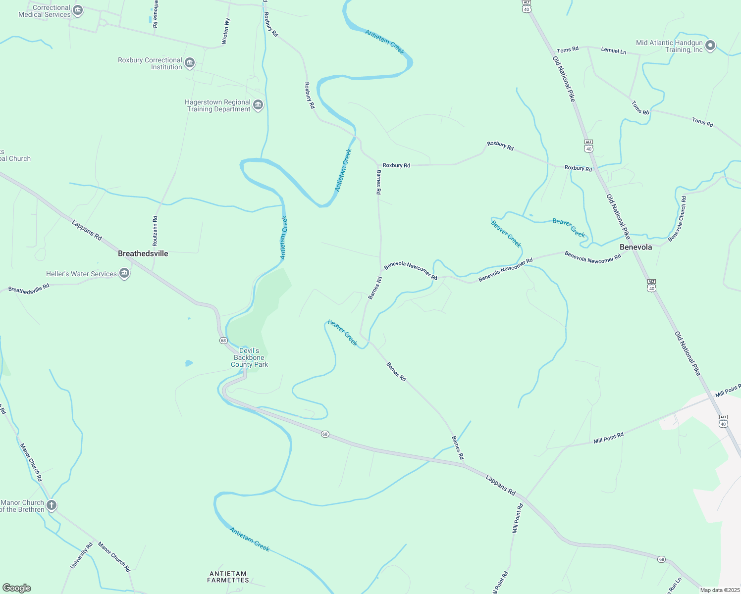 map of restaurants, bars, coffee shops, grocery stores, and more near Barnes Road in Washington County