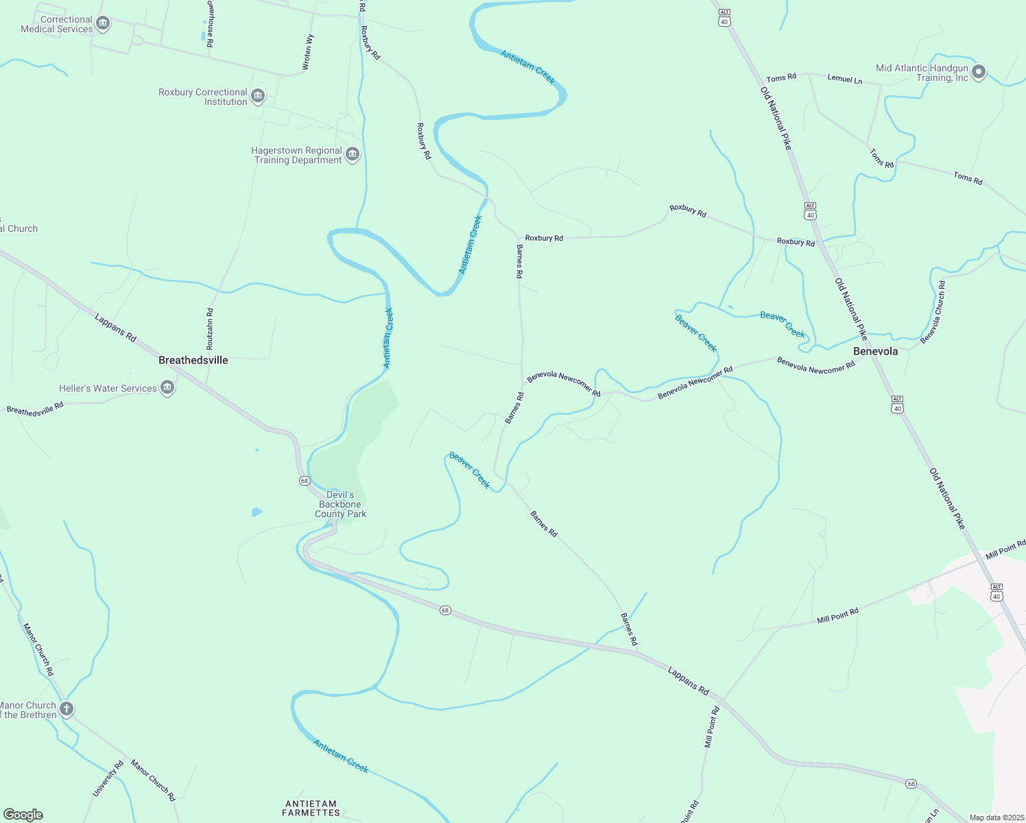 map of restaurants, bars, coffee shops, grocery stores, and more near Barnes Road in Washington County