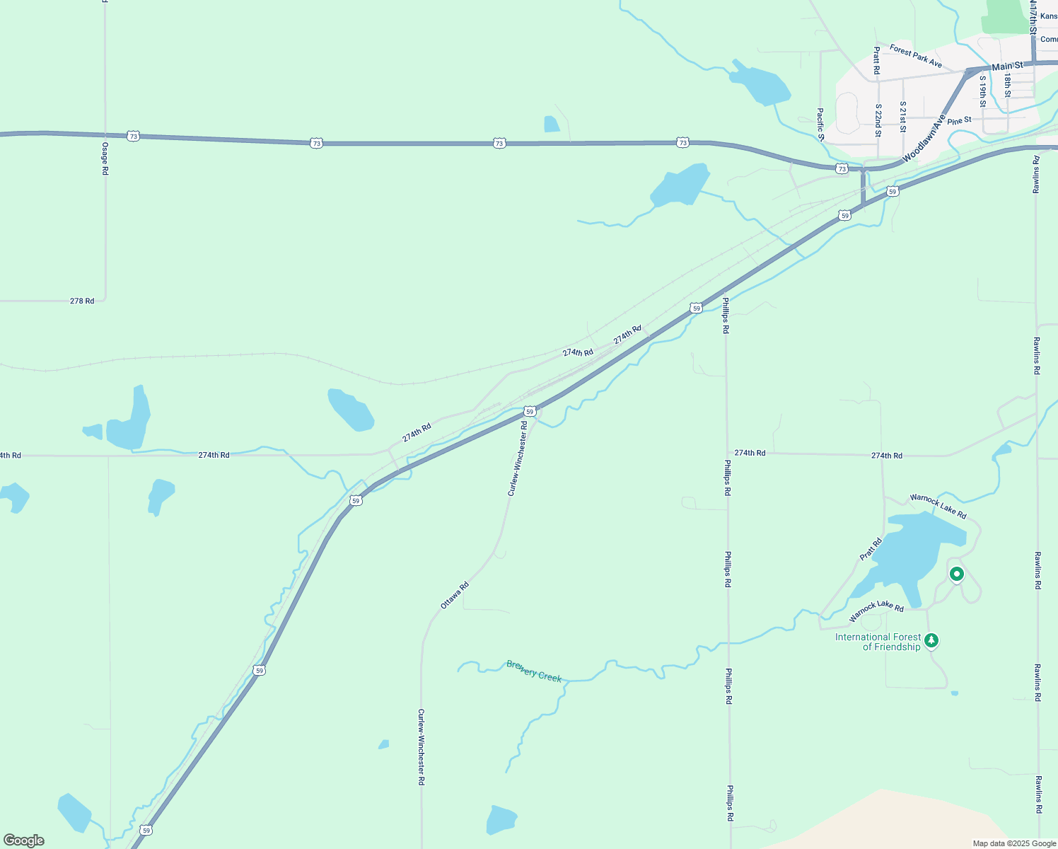 map of restaurants, bars, coffee shops, grocery stores, and more near 7058 Curlew-Winchester Road in Atchison