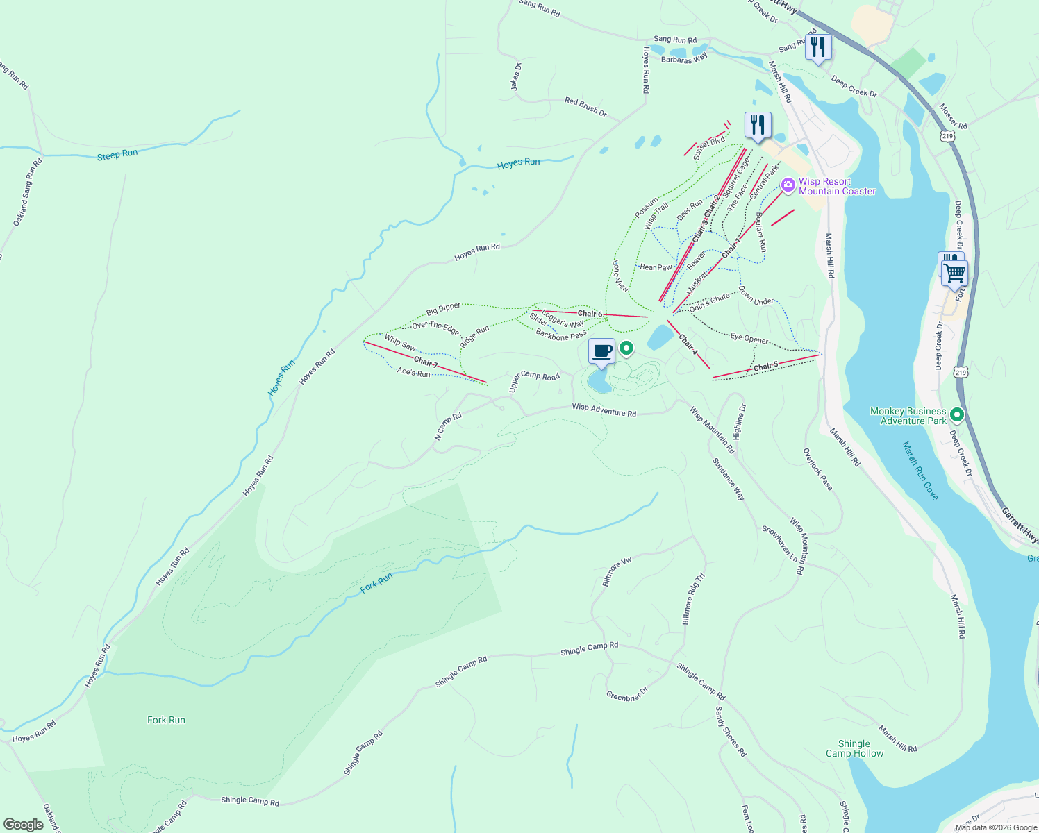 map of restaurants, bars, coffee shops, grocery stores, and more near 101 North Camp Road in McHenry