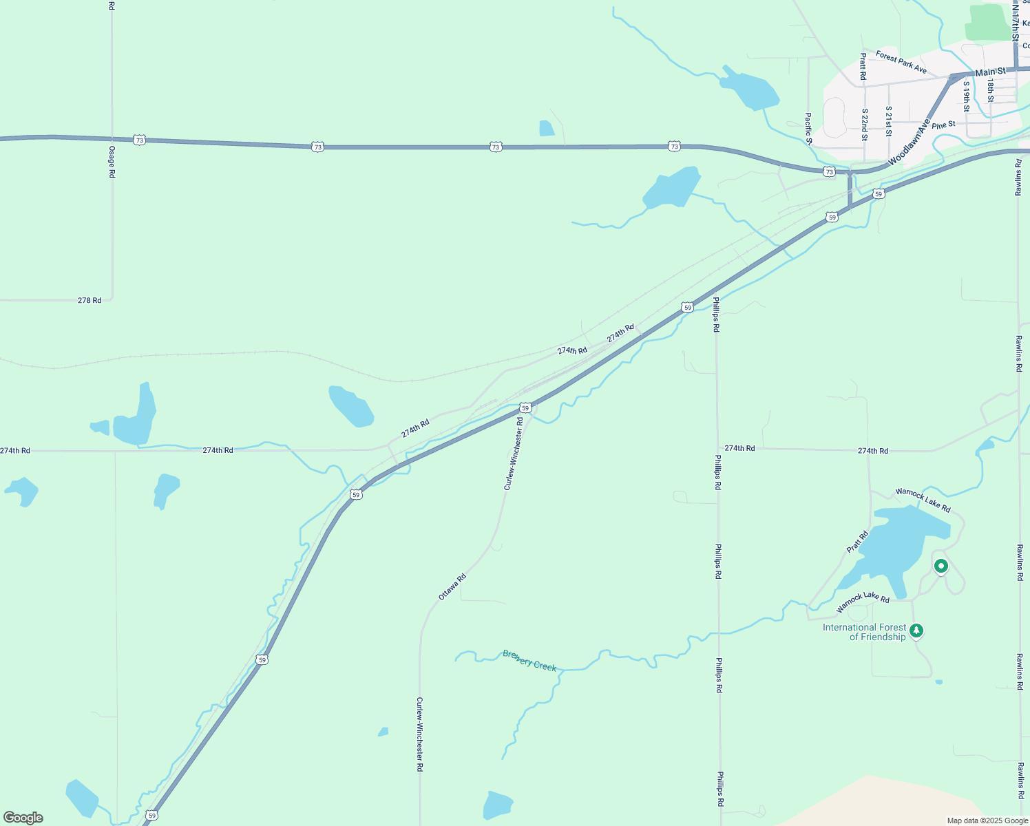 map of restaurants, bars, coffee shops, grocery stores, and more near 7058 Curlew-Winchester Road in Atchison