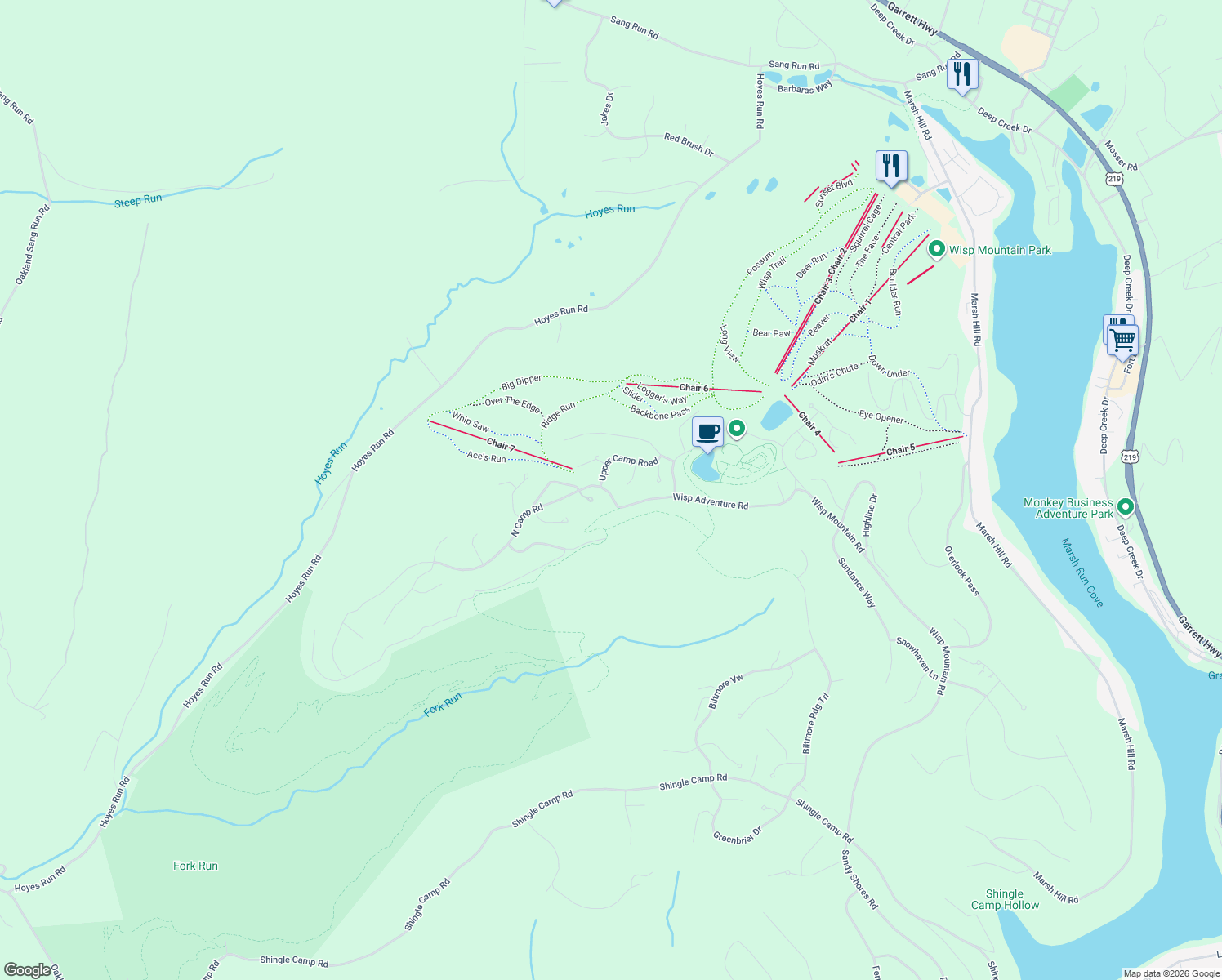 map of restaurants, bars, coffee shops, grocery stores, and more near 101 North Camp Road in McHenry