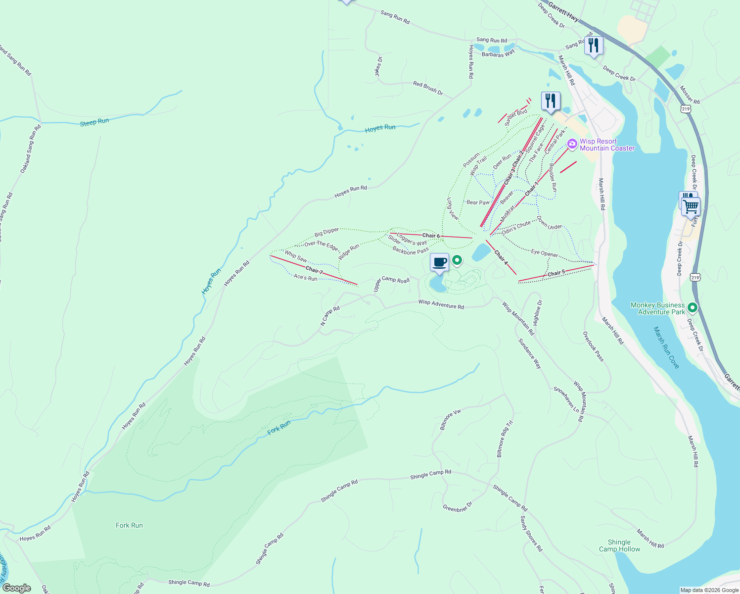 map of restaurants, bars, coffee shops, grocery stores, and more near 101 North Camp Road in McHenry