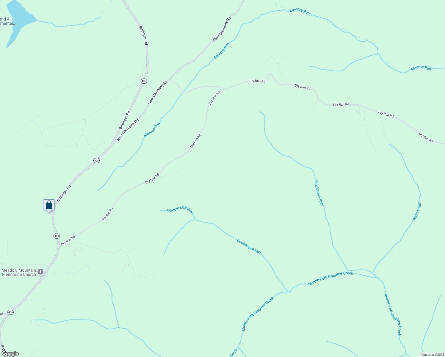 map of restaurants, bars, coffee shops, grocery stores, and more near 1422 Dry Run Road in Swanton