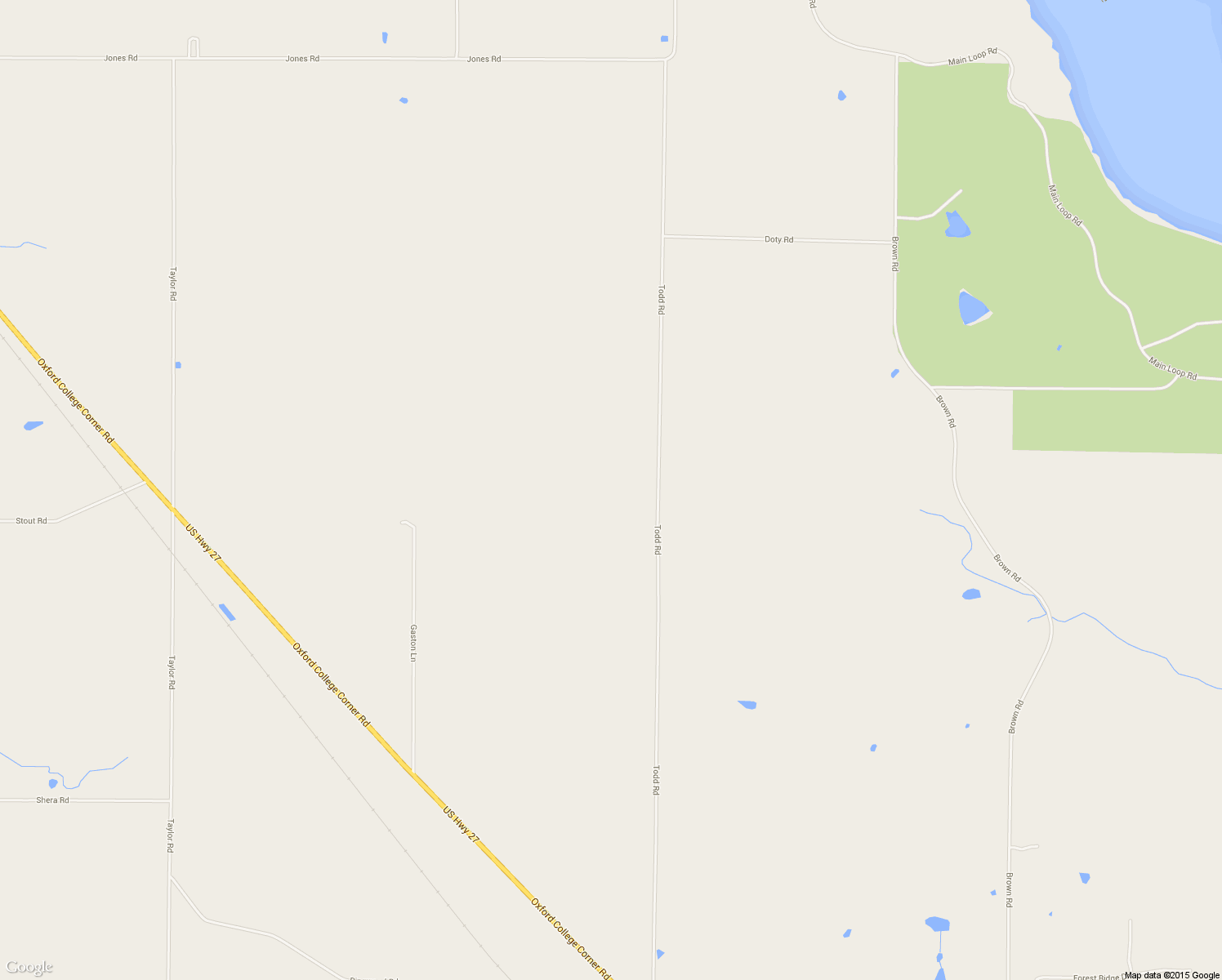 map of restaurants, bars, coffee shops, grocery stores, and more near 6557 Todd Road in Oxford