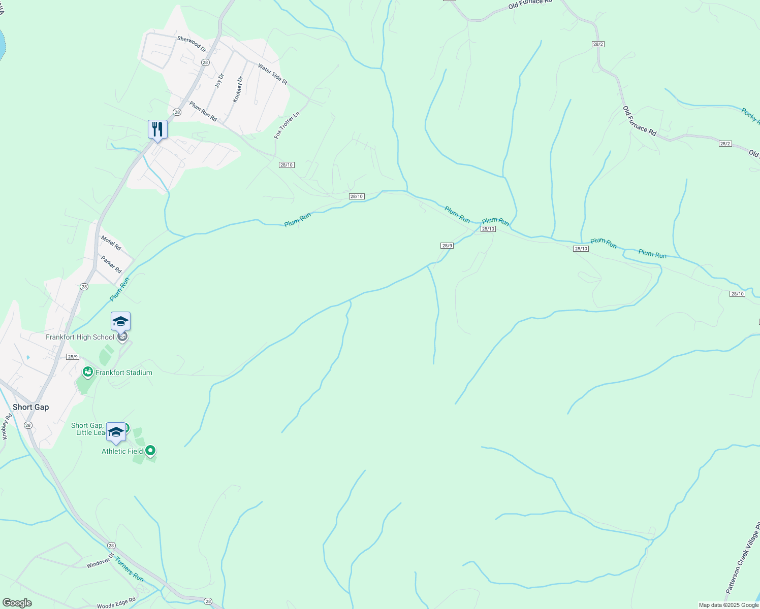 map of restaurants, bars, coffee shops, grocery stores, and more near in Patterson Creek