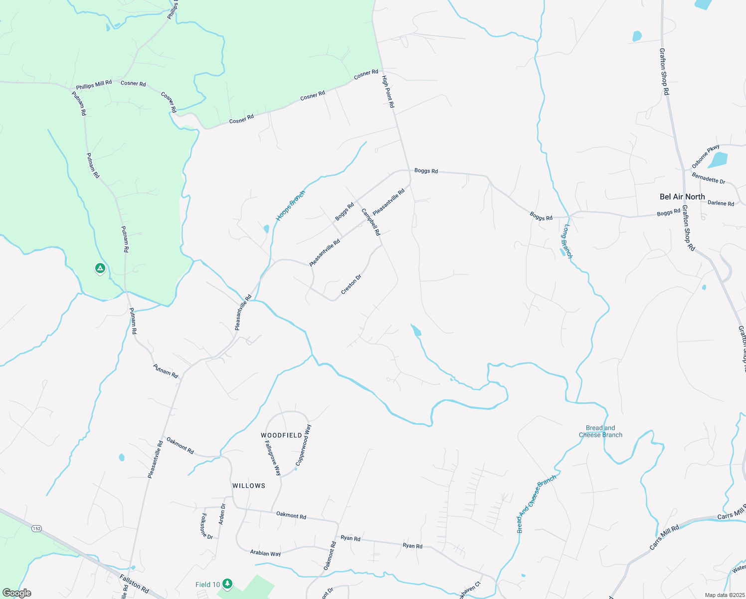 map of restaurants, bars, coffee shops, grocery stores, and more near 1690 Campbell Road in Forest Hill