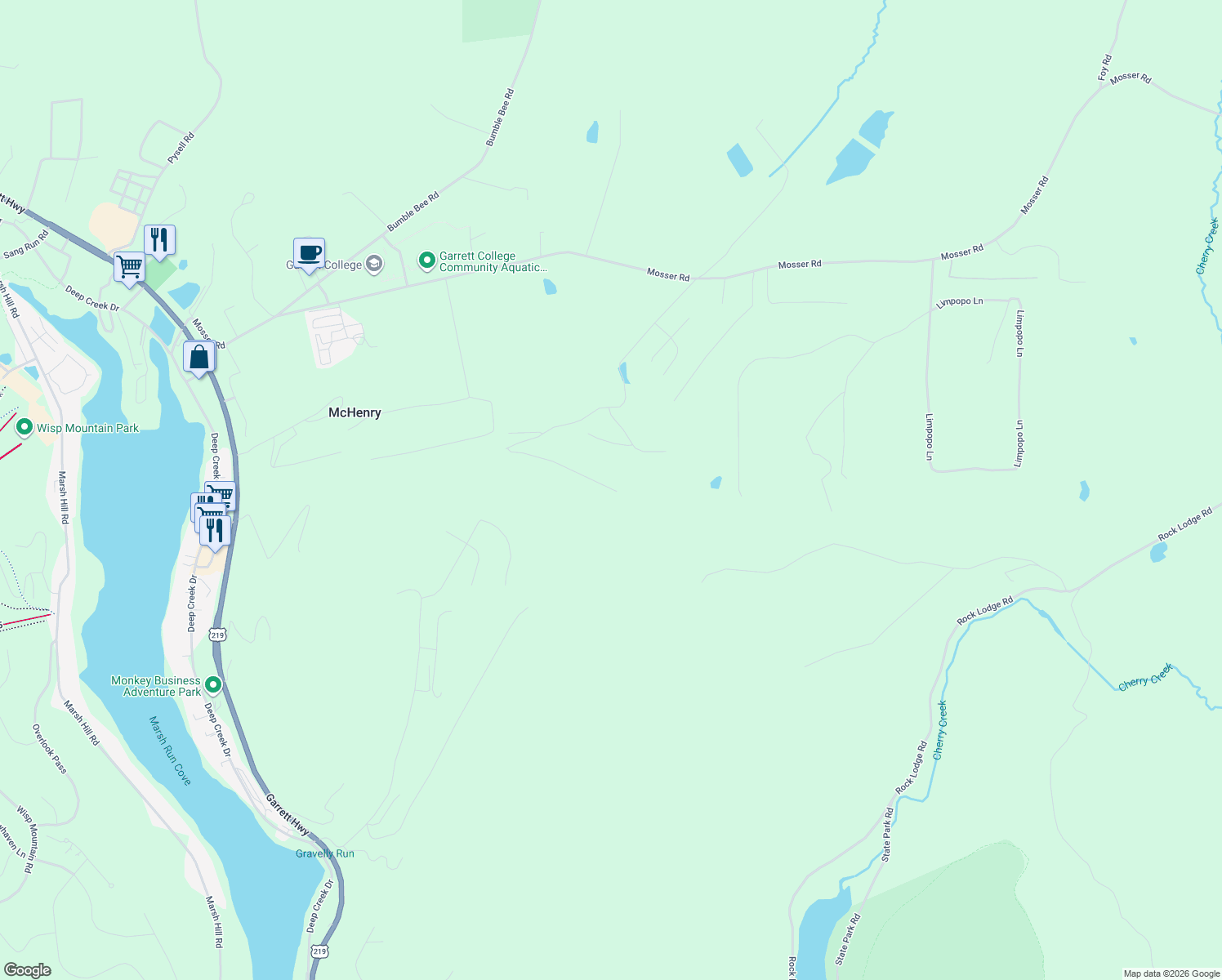 map of restaurants, bars, coffee shops, grocery stores, and more near 208 Smiley Face Lane in McHenry