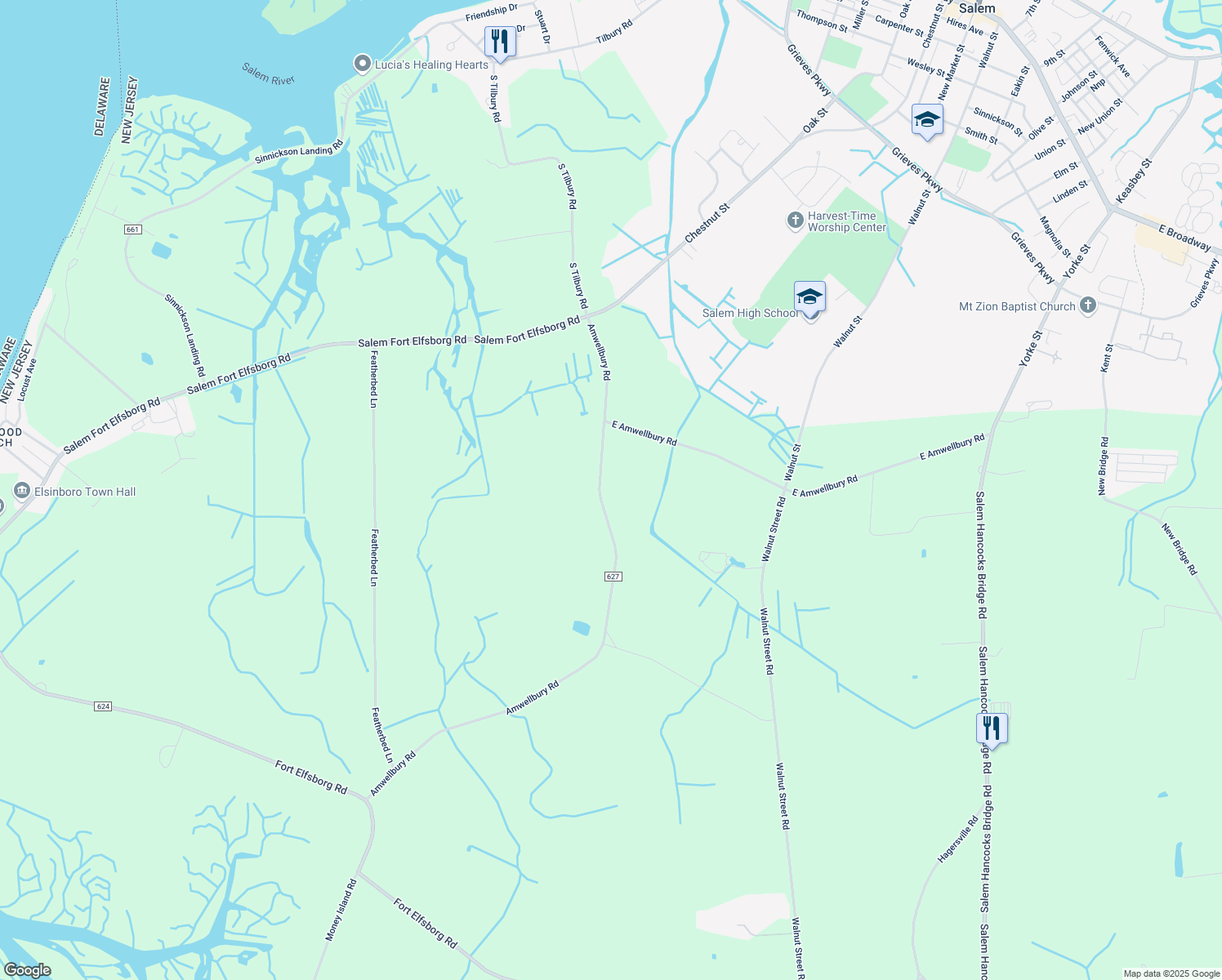 map of restaurants, bars, coffee shops, grocery stores, and more near 85 Amwellbury Road in Salem