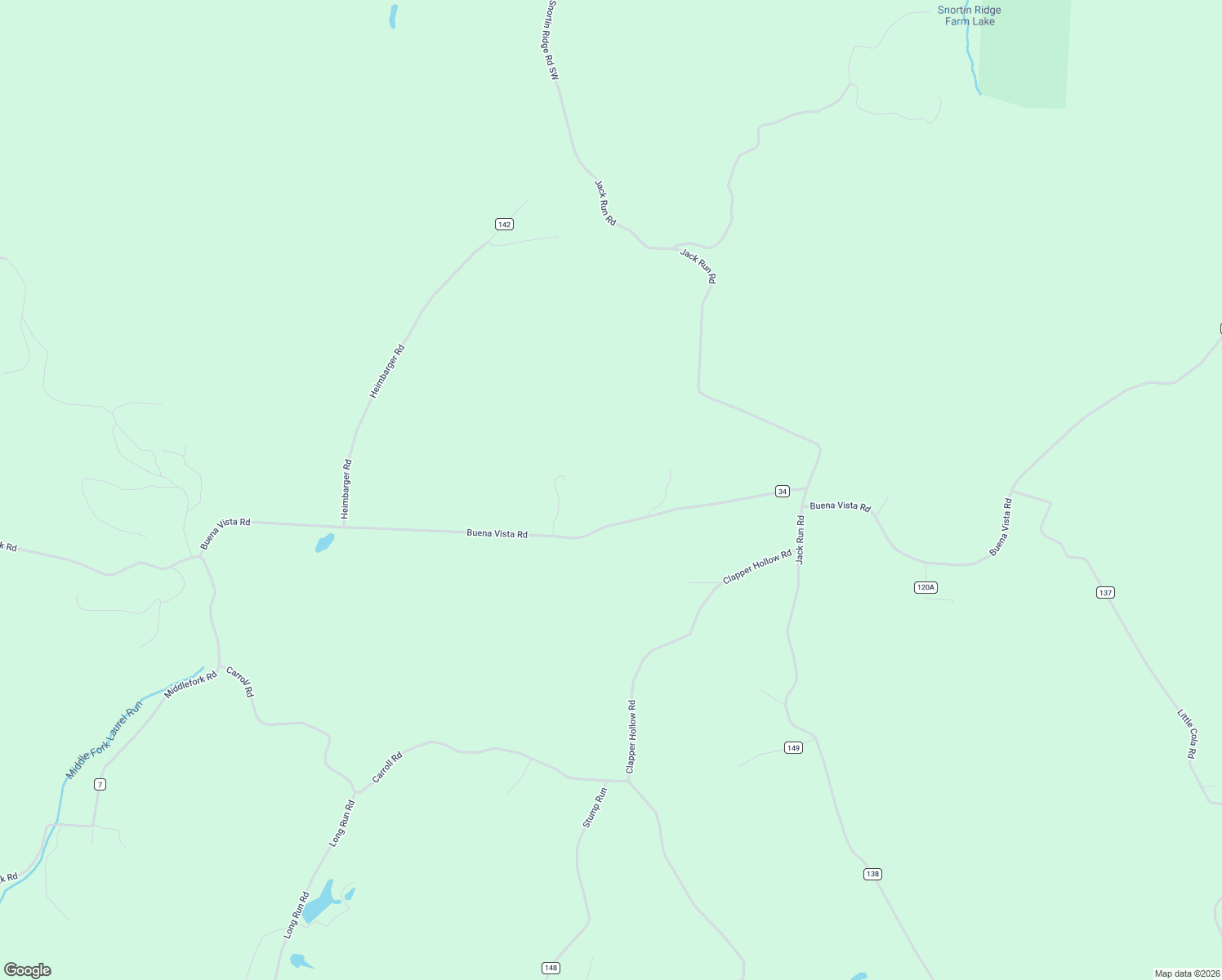 map of restaurants, bars, coffee shops, grocery stores, and more near 20572 Buena Vista Road in Rockbridge