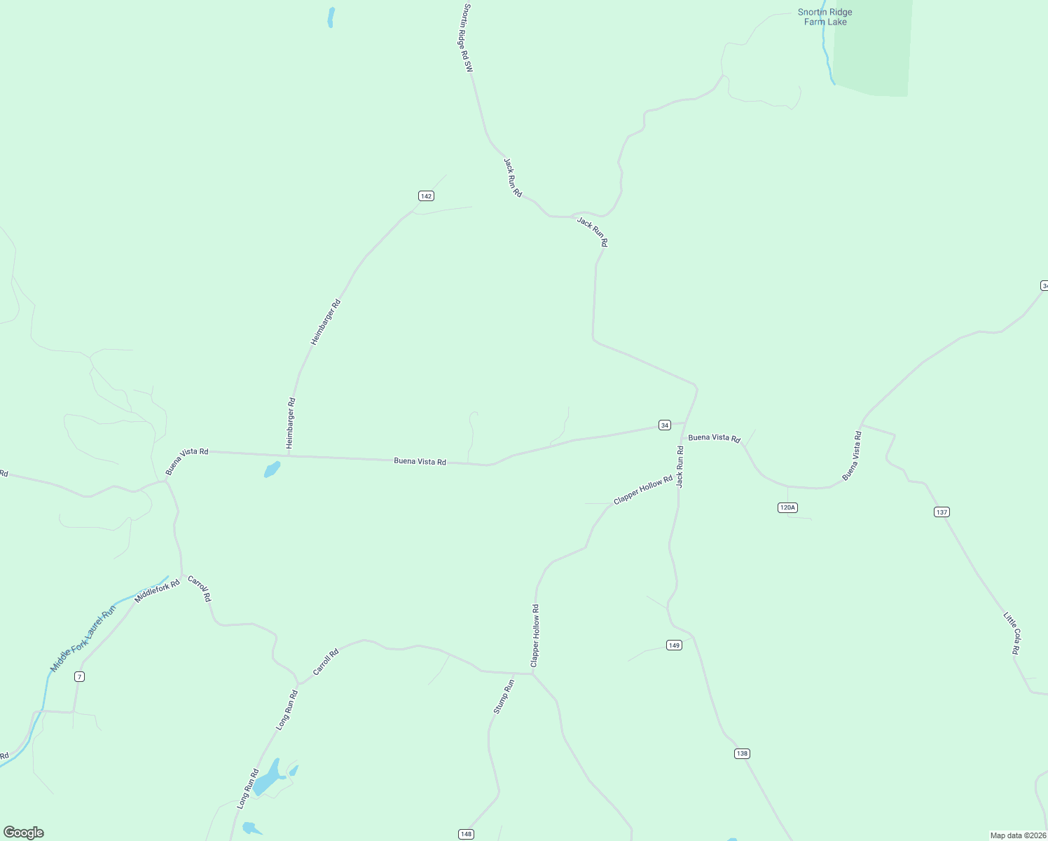 map of restaurants, bars, coffee shops, grocery stores, and more near 20572 Buena Vista Road in Rockbridge