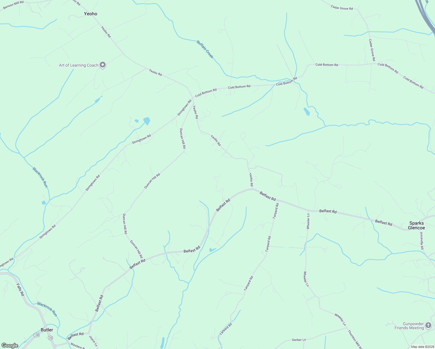 map of restaurants, bars, coffee shops, grocery stores, and more near 1540 Belfast Road in Sparks Glencoe