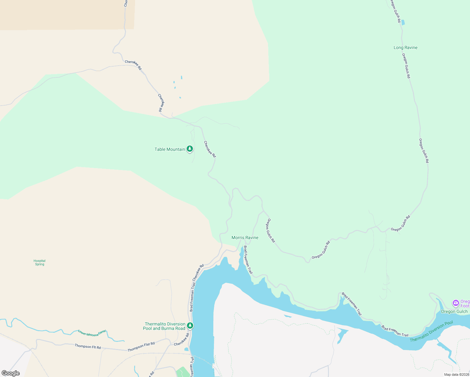 map of restaurants, bars, coffee shops, grocery stores, and more near 79 Oregon Gulch Road in Oroville